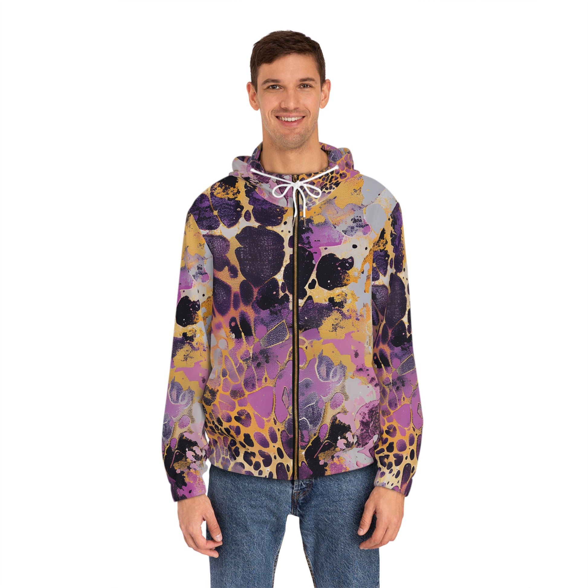 Abstract Animal Print Full Zip Hoodie, Artsulli - Art is Long, Life is Short, All Over Prints, , , , , , , 