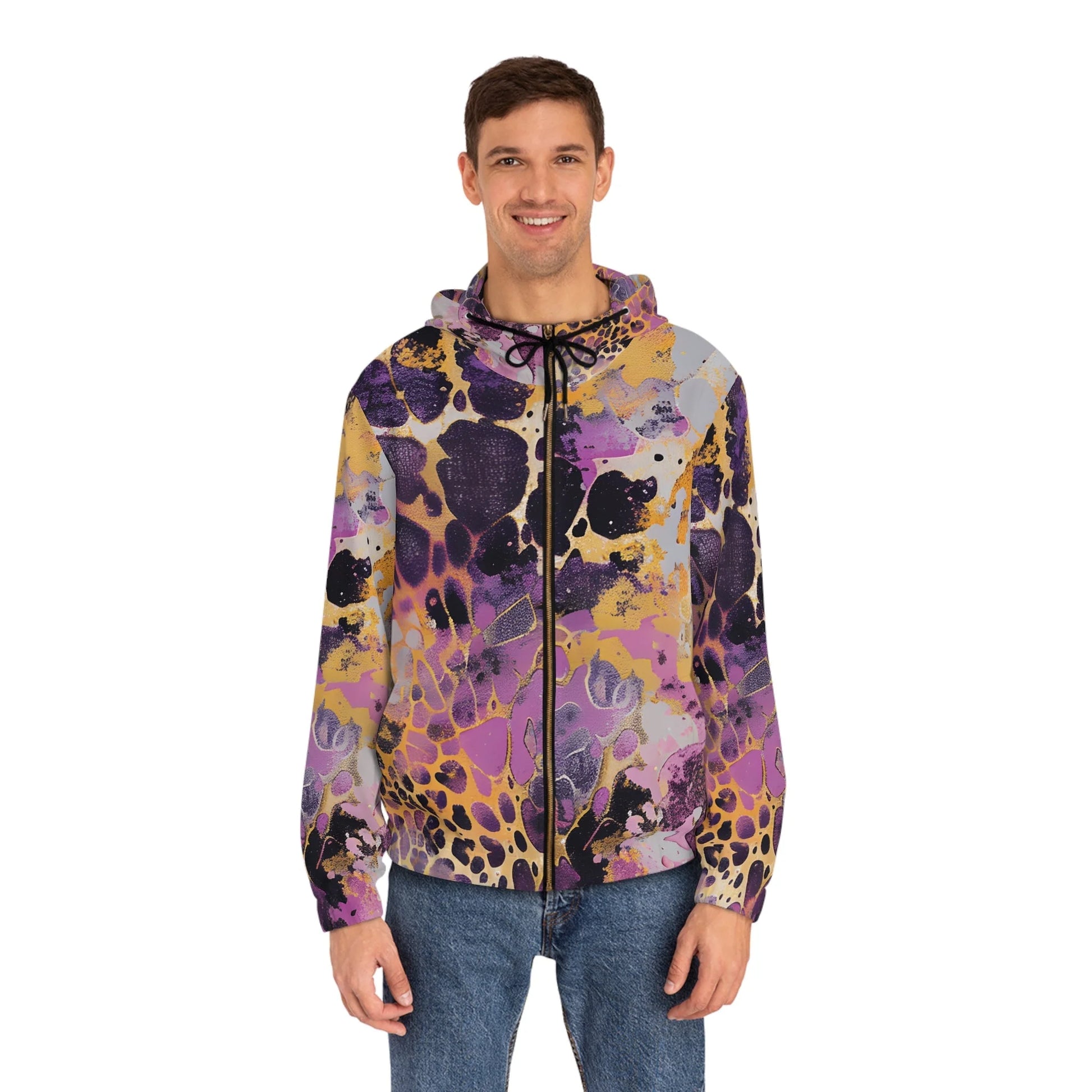 Abstract Animal Print Full Zip Hoodie, Artsulli - Art is Long, Life is Short, All Over Prints, , , , , , , 
