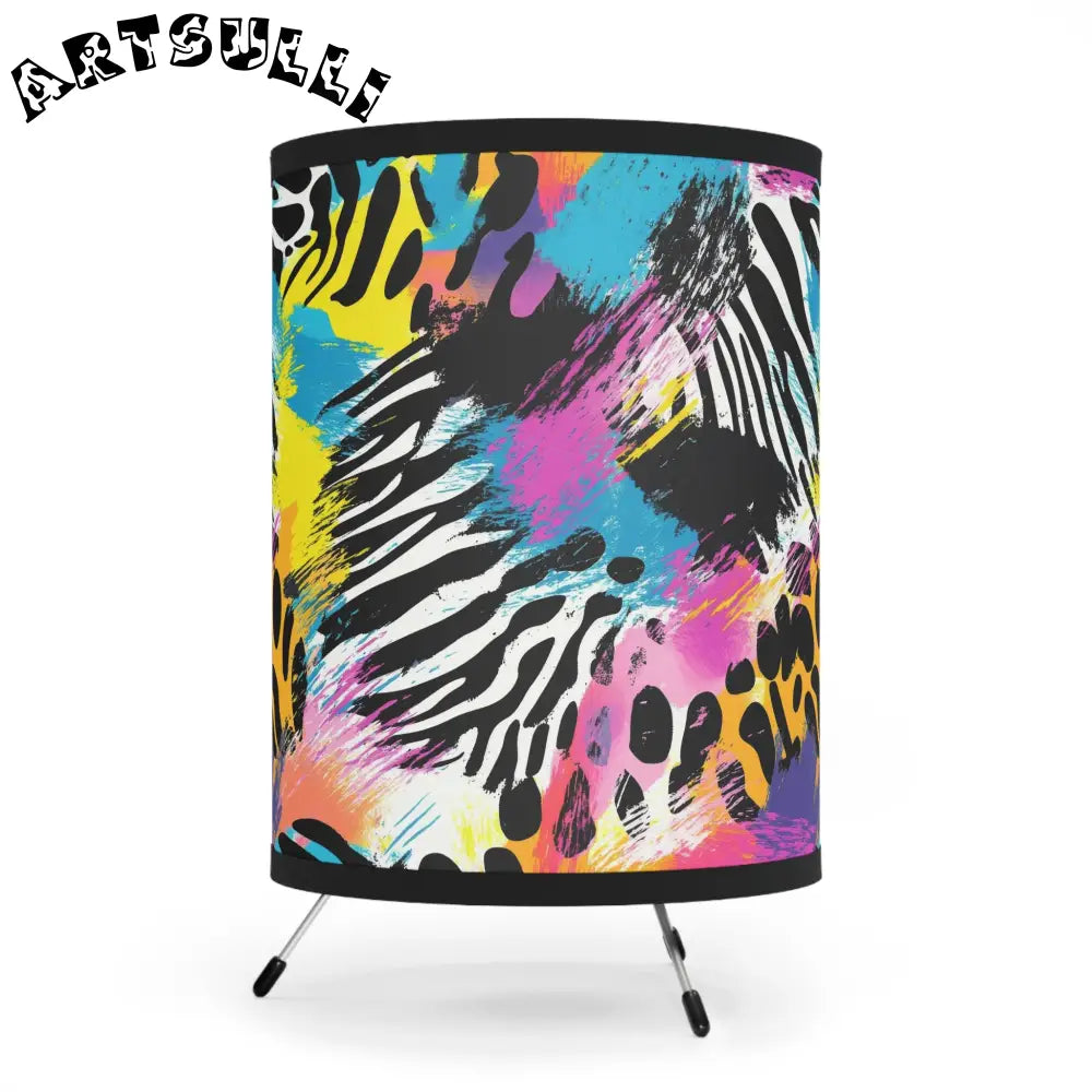 JAKKOUTTHEBXX Abstract Animal Print Galvanized Steel Tripod Lamp 2025