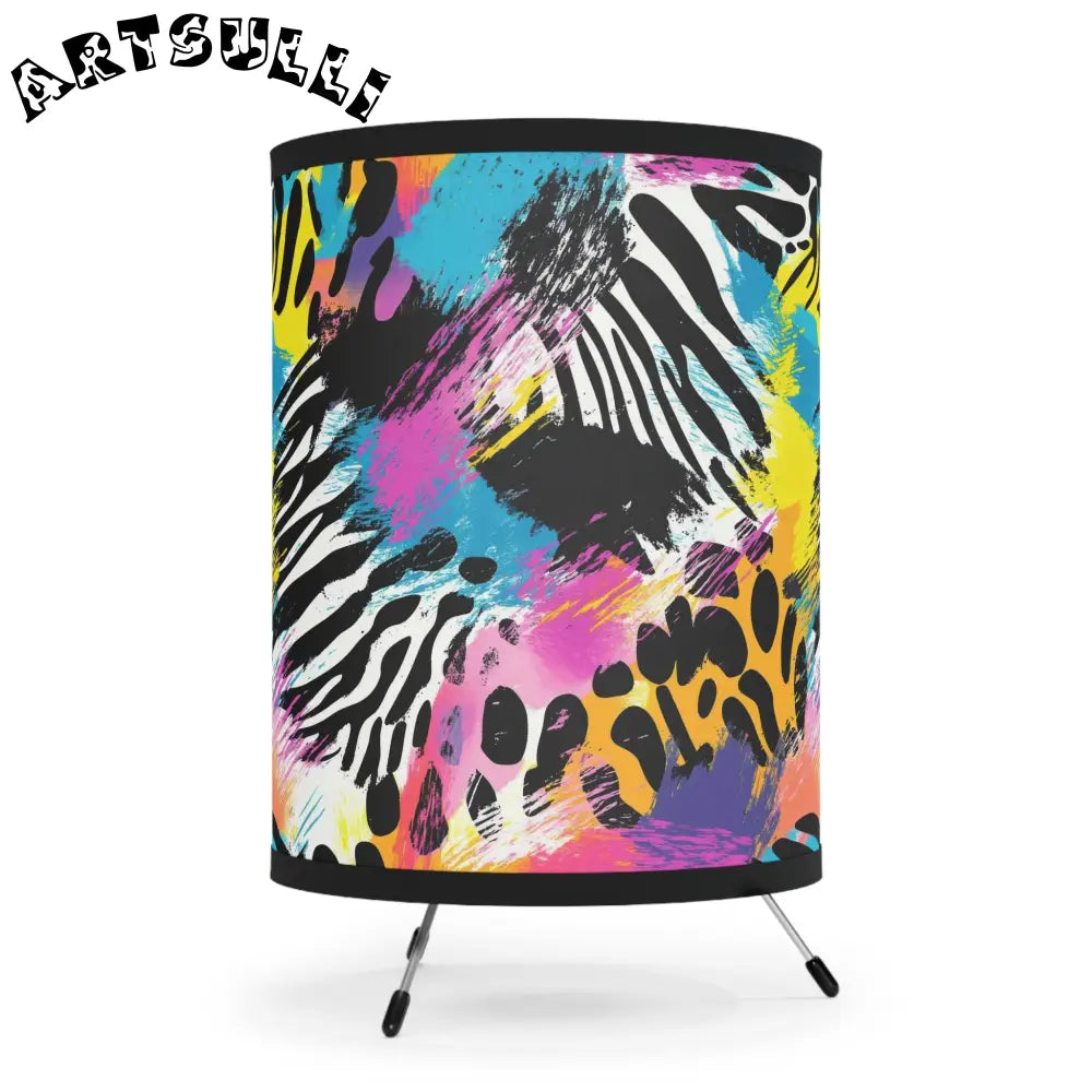 JAKKOUTTHEBXX Abstract Animal Print Galvanized Steel Tripod Lamp 2025