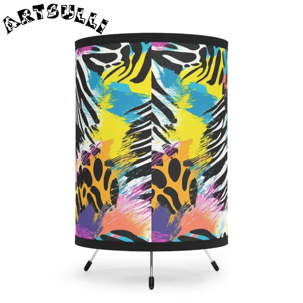 JAKKOUTTHEBXX Abstract Animal Print Galvanized Steel Tripod Lamp 2025