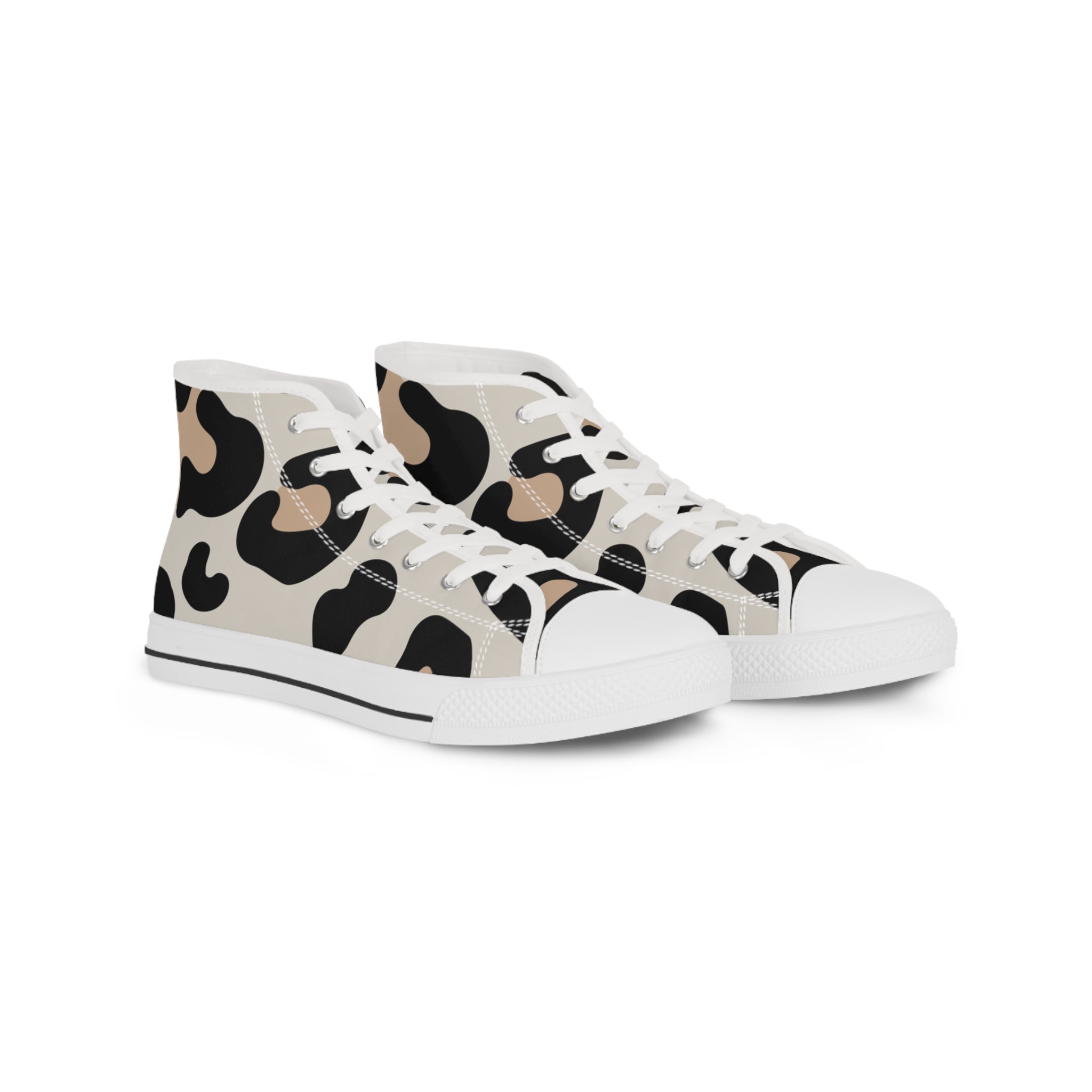 Abstract Animal Print High Top Sneakers, Artsulli - Art is Long, Life is Short, Shoes, Size, US 5, Color, White sole, , , 20113692041825442912