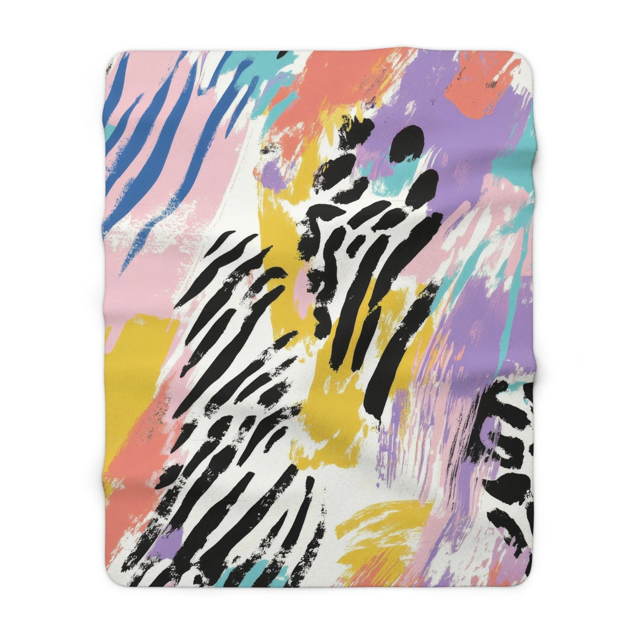 Abstract Animal Print Sherpa Fleece Blanket, Artsulli - Art is Long, Life is Short, Home Decor, Size, 60" × 80", , , , , 15761051814371