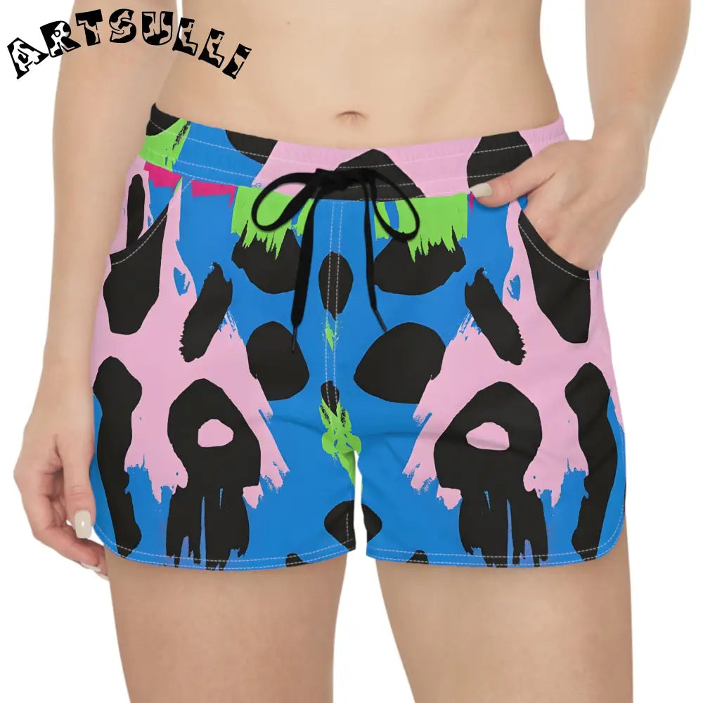 Abstract Animal Print Soft Polyester Shorts, Artsulli - Art is Long, Life is Short, All Over Prints, , , , , , , 