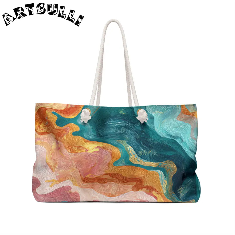 Abstract Art Oversized Weekender Tote, Artsulli - Art is Long, Life is Short, Bags, , , , , , , 