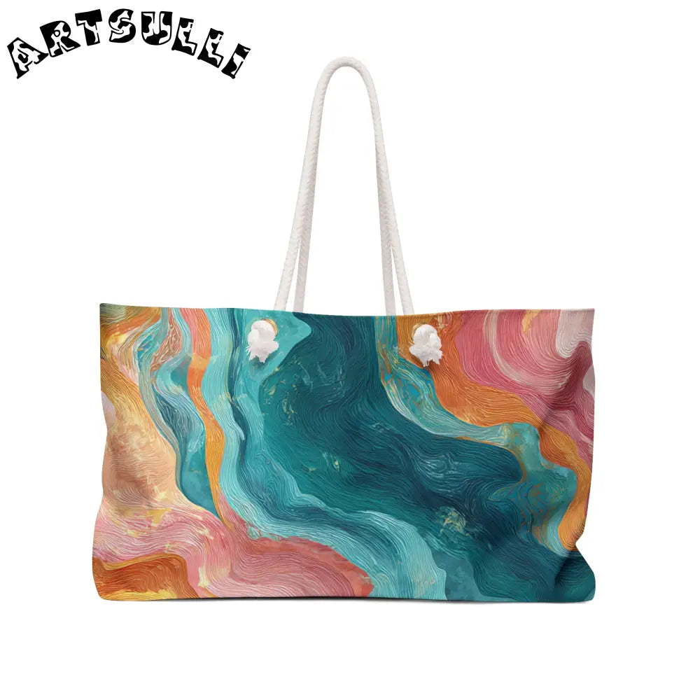 Abstract Art Oversized Weekender Tote, Artsulli - Art is Long, Life is Short, Bags, Size, 24" × 13", , , , , 10543043320597842574