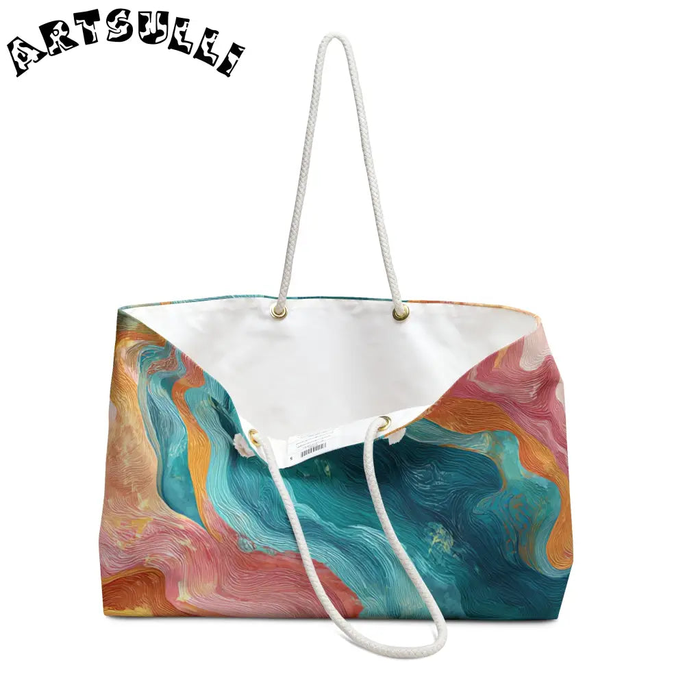 Abstract Art Oversized Weekender Tote, Artsulli - Art is Long, Life is Short, Bags, , , , , , , 