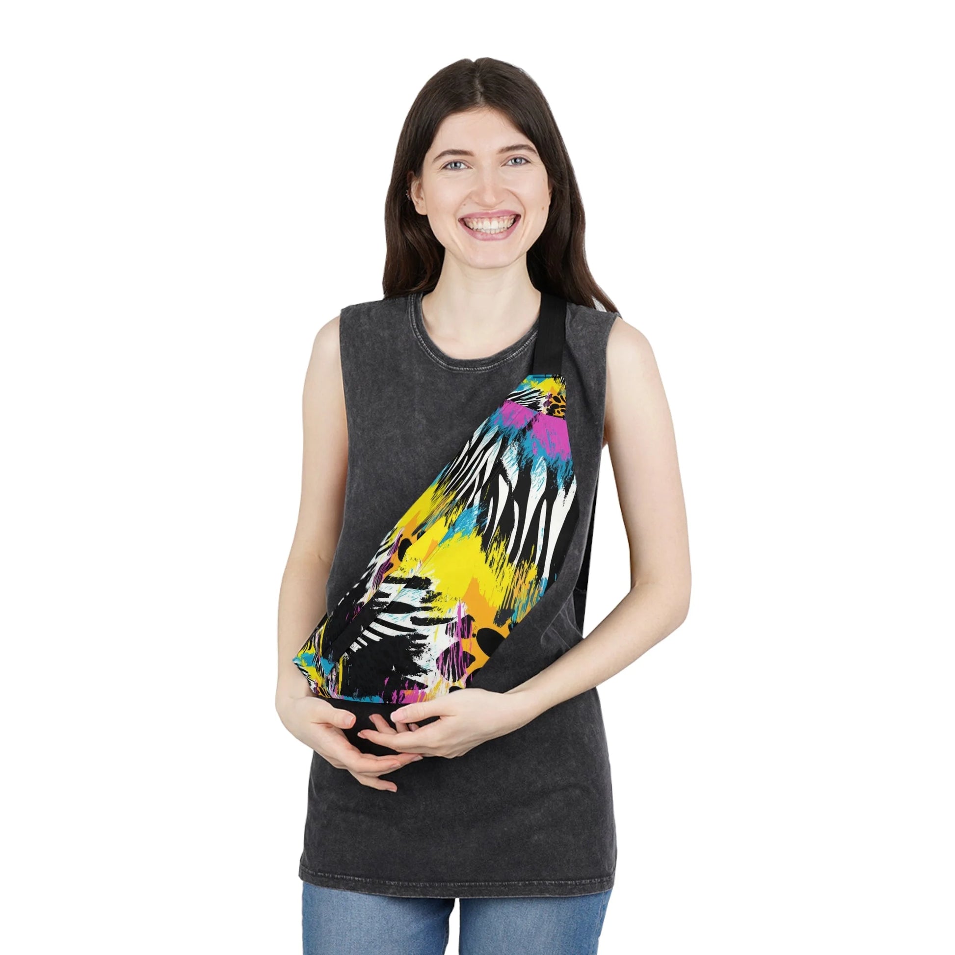 Abstract Art Utilitarian Fanny Pack, Artsulli - Art is Long, Life is Short, Bags, , , , , , , 