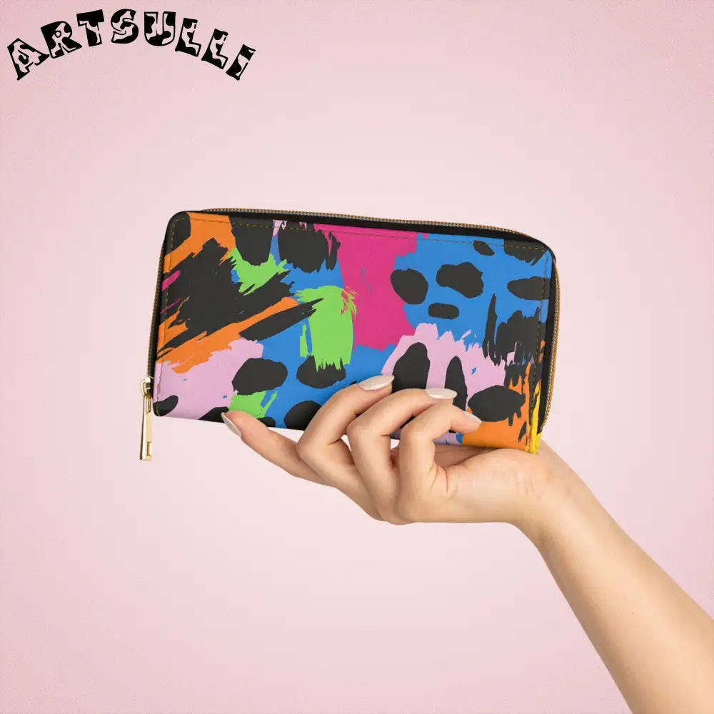 Abstract Art Wallet for Women Carrying Credit Cards, Artsulli - Art is Long, Life is Short, Accessories, , , , , , , 