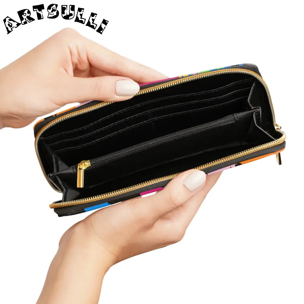 Abstract Art Wallet for Women Carrying Credit Cards, Artsulli - Art is Long, Life is Short, Accessories, , , , , , , 