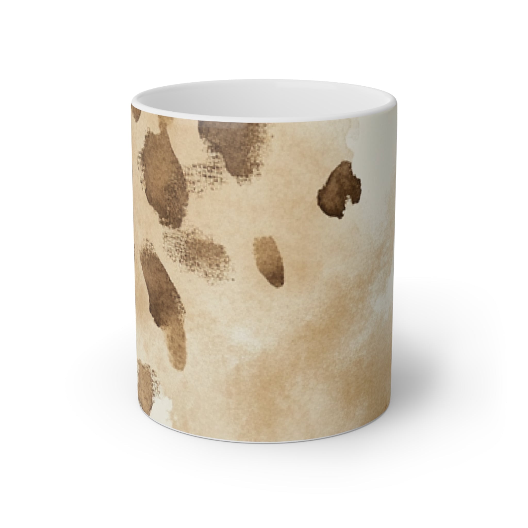 Abstract Brown and Beige Watercolor Mug, Artsulli - Art is Long, Life is Short, Mug, Size, 11oz, Color, White, , , 90915987282013571934