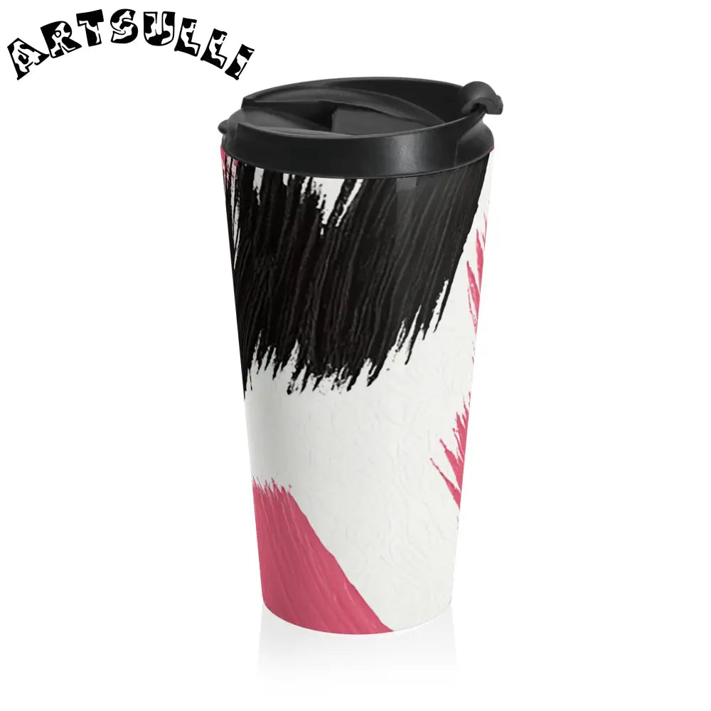 Abstract Brushstroke Stainless Steel Travel Mug, Artsulli - Art is Long, Life is Short, Mug, , , , , , , 