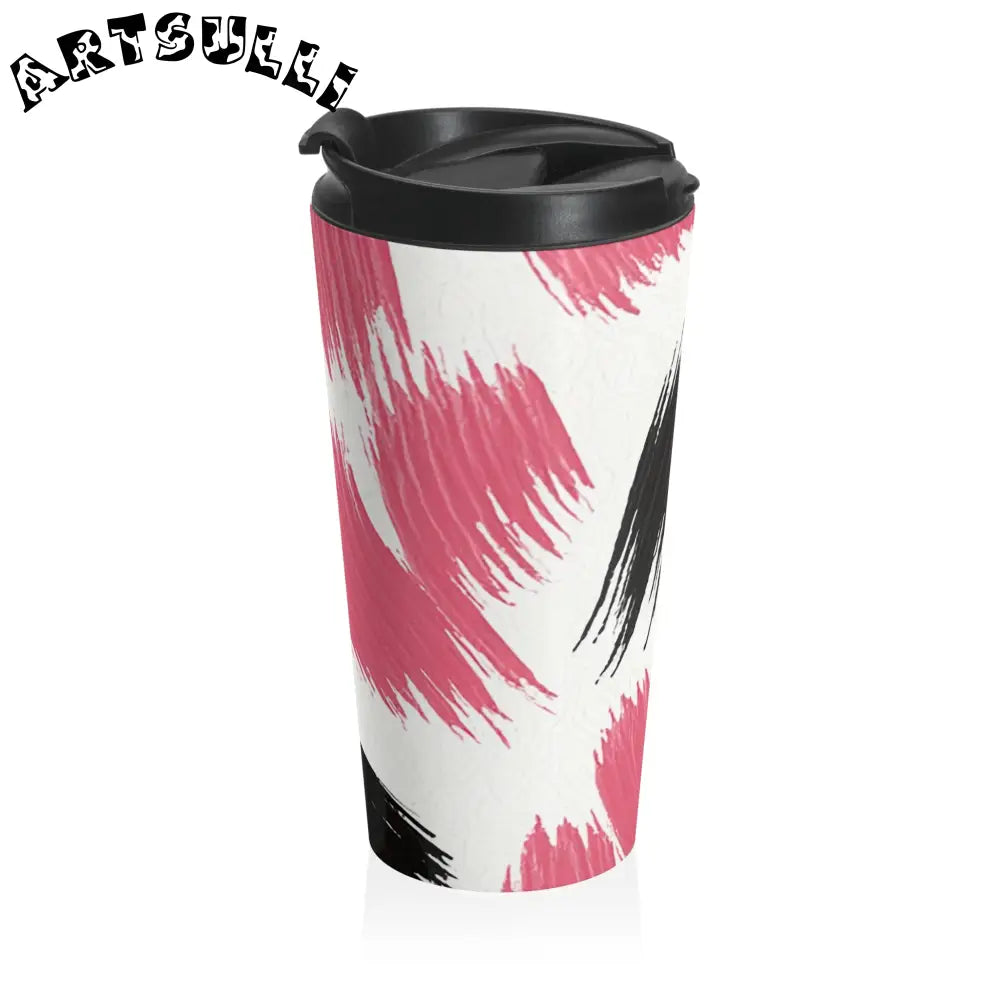 Abstract Brushstroke Stainless Steel Travel Mug, Artsulli - Art is Long, Life is Short, Mug, , , , , , , 