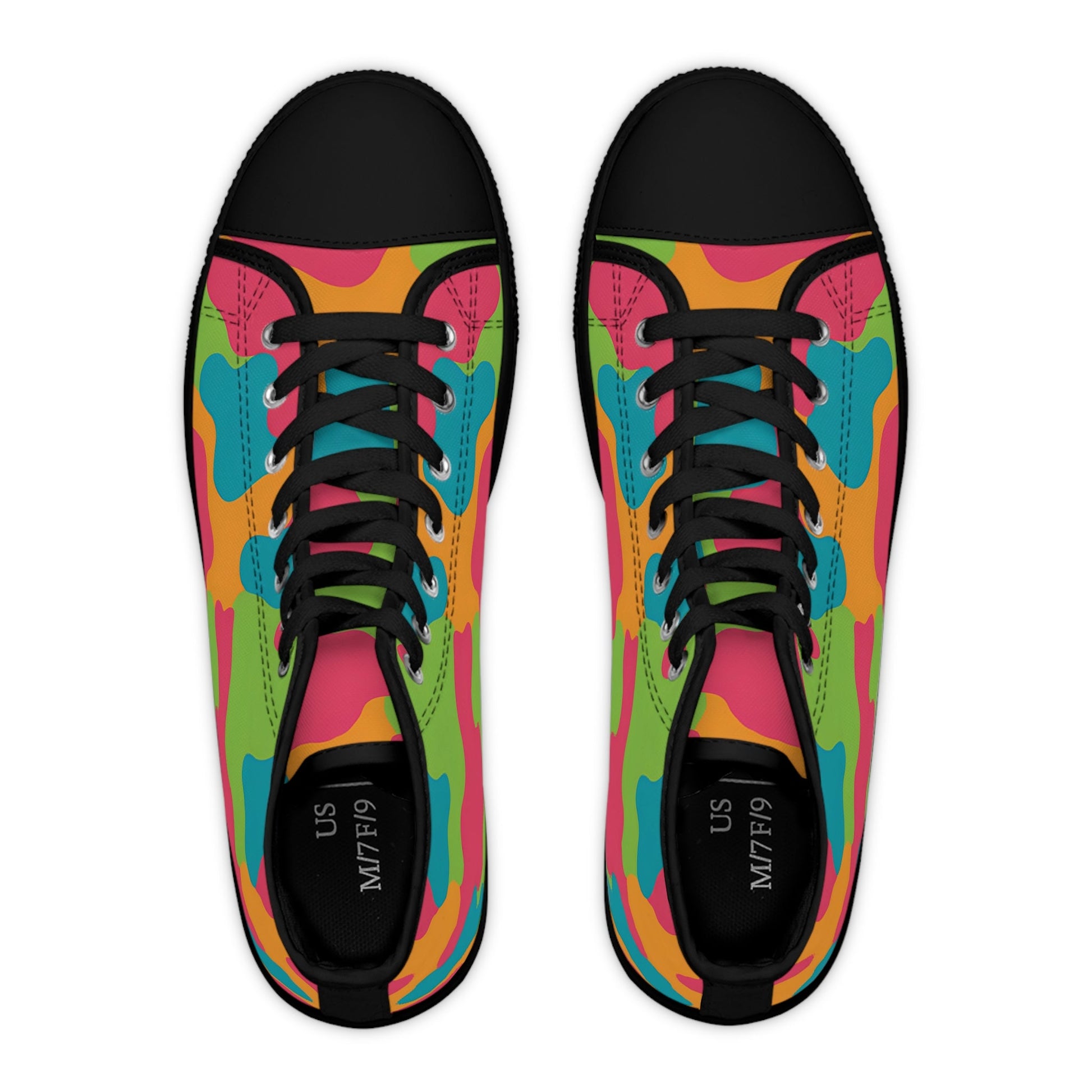 Abstract Camouflage High Top Sneakers, Artsulli - Art is Long, Life is Short, Shoes, , , , , , , 