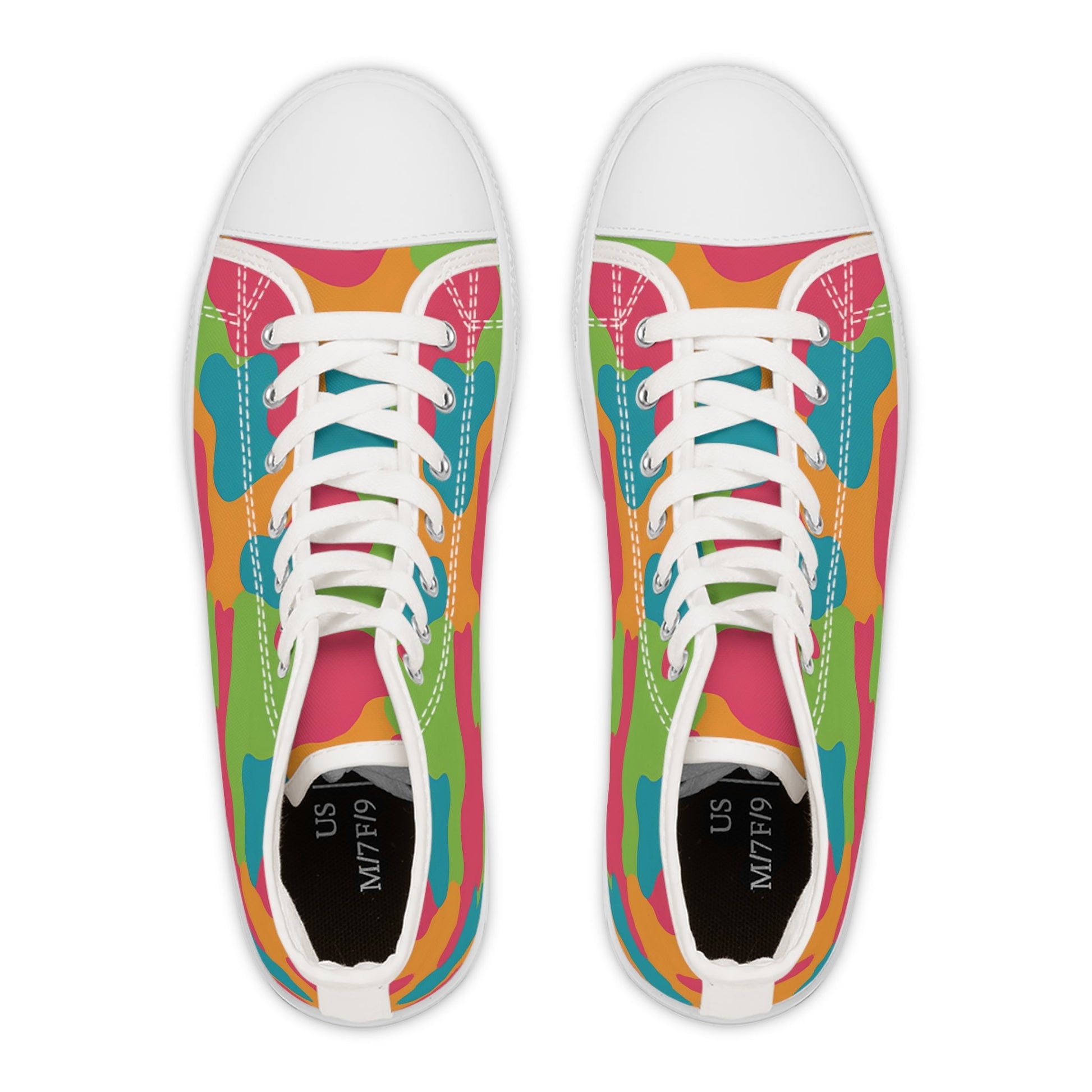 Abstract Camouflage High Top Sneakers, Artsulli - Art is Long, Life is Short, Shoes, , , , , , , 