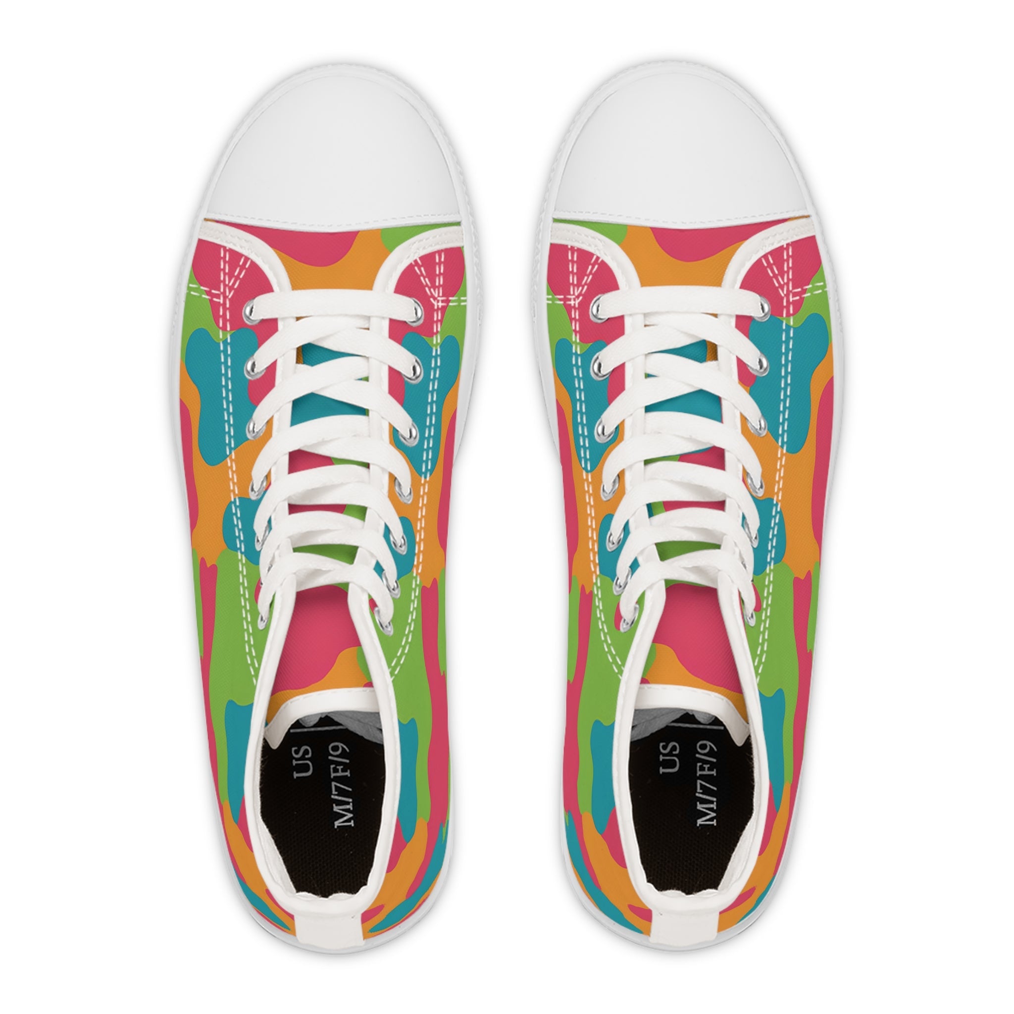Abstract Camouflage High Top Sneakers, Artsulli - Art is Long, Life is Short, Shoes, , , , , , , 