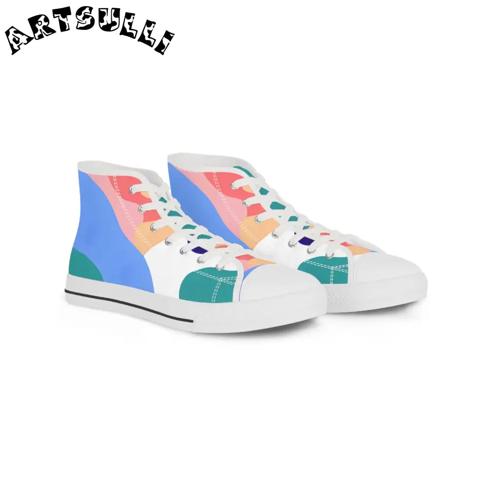 Abstract Canvas High Tops with Enhanced PU Leather, Artsulli - Art is Long, Life is Short, Shoes, Size, US 5, Color, White sole, , , 66747990833002
