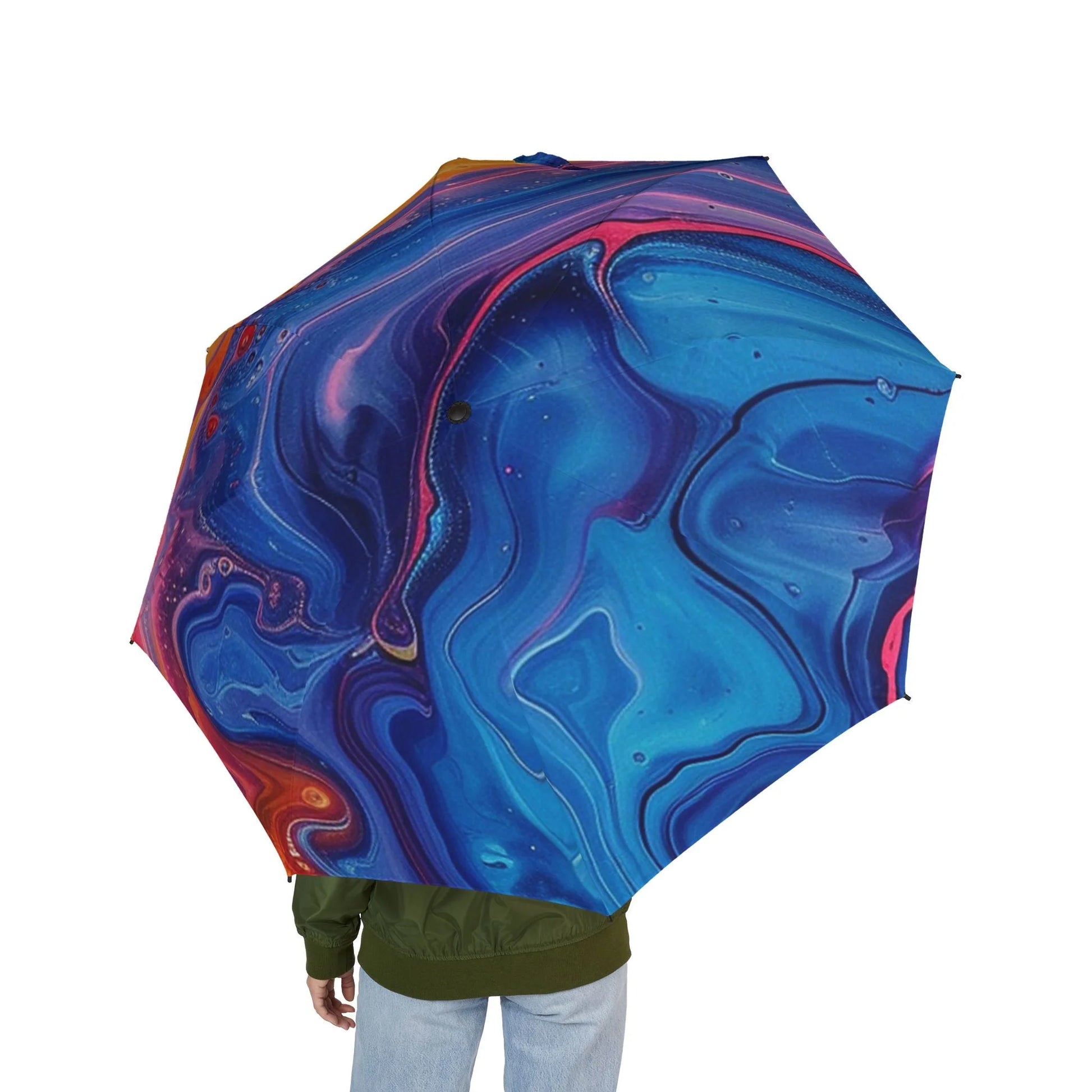 Printify Abstract Color Swirl Umbrella 2025