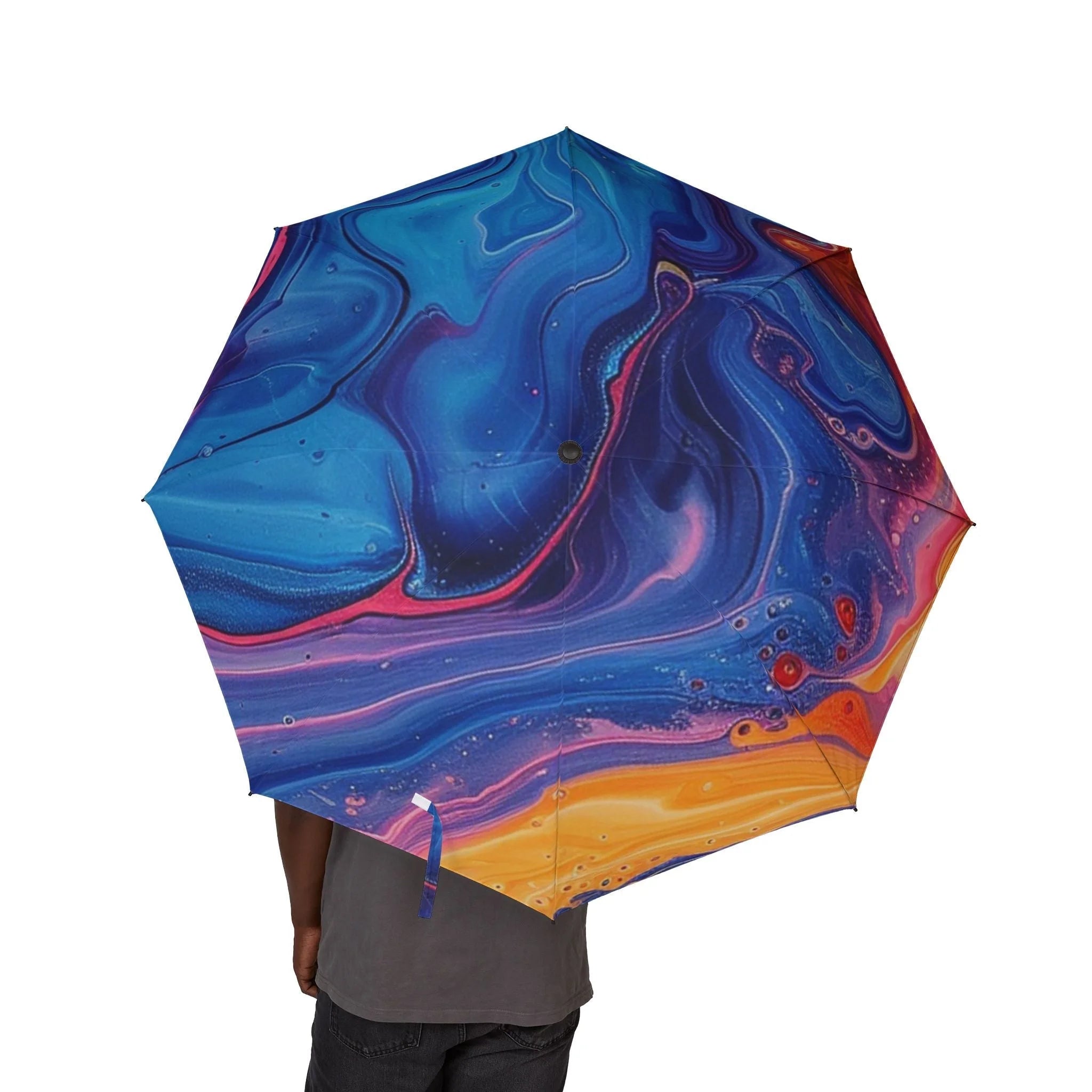 Printify Abstract Color Swirl Umbrella 2025