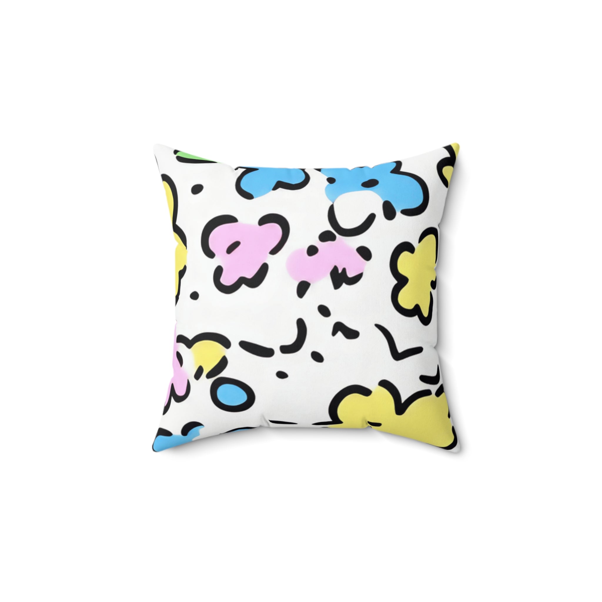 Abstract Colorful Floral Accent Pillow, Artsulli - Art is Long, Life is Short, Home Decor, Size, 14" × 14", , , , , 19130807701861562614