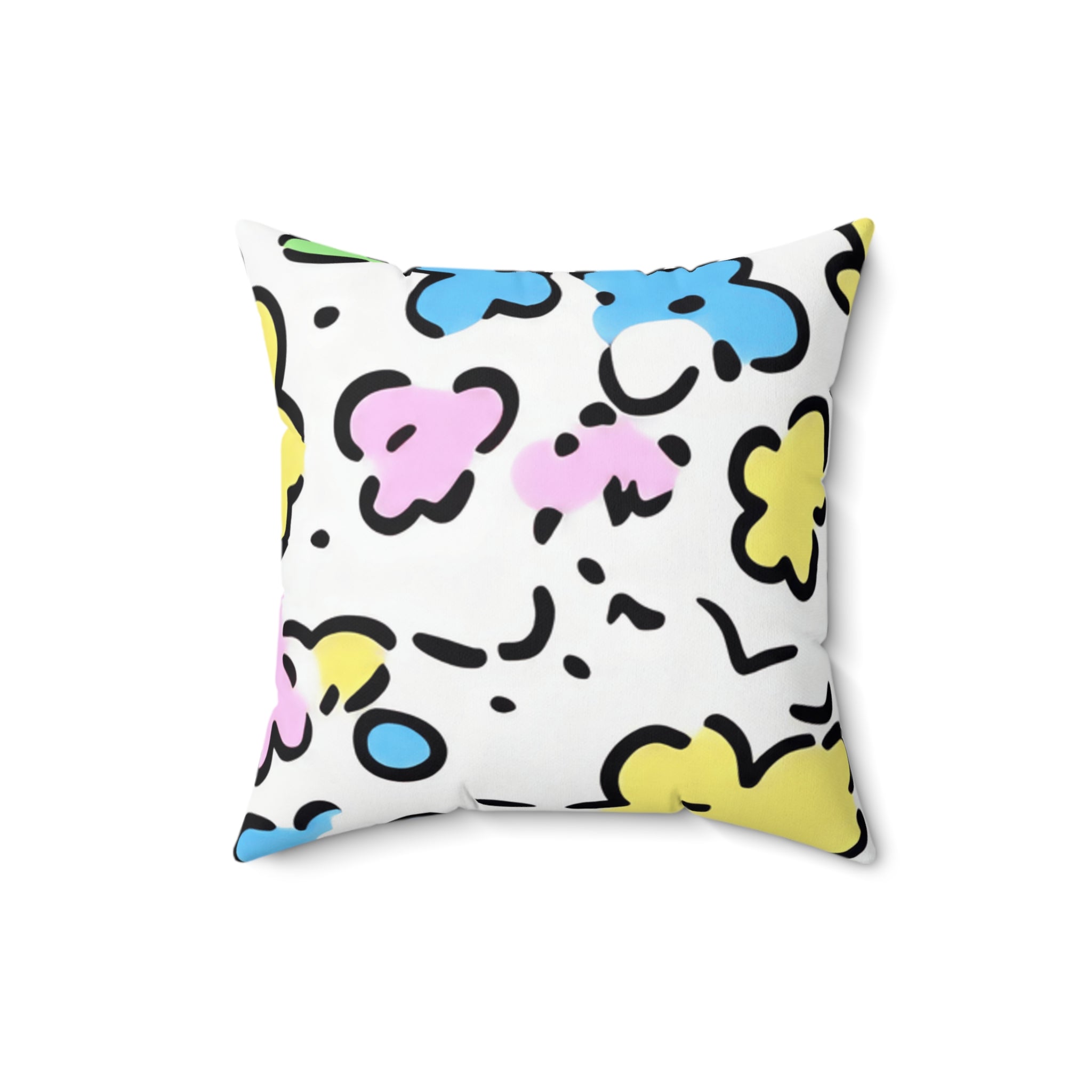 Abstract Colorful Floral Accent Pillow, Artsulli - Art is Long, Life is Short, Home Decor, Size, 16" × 16", , , , , 32541903726203574262