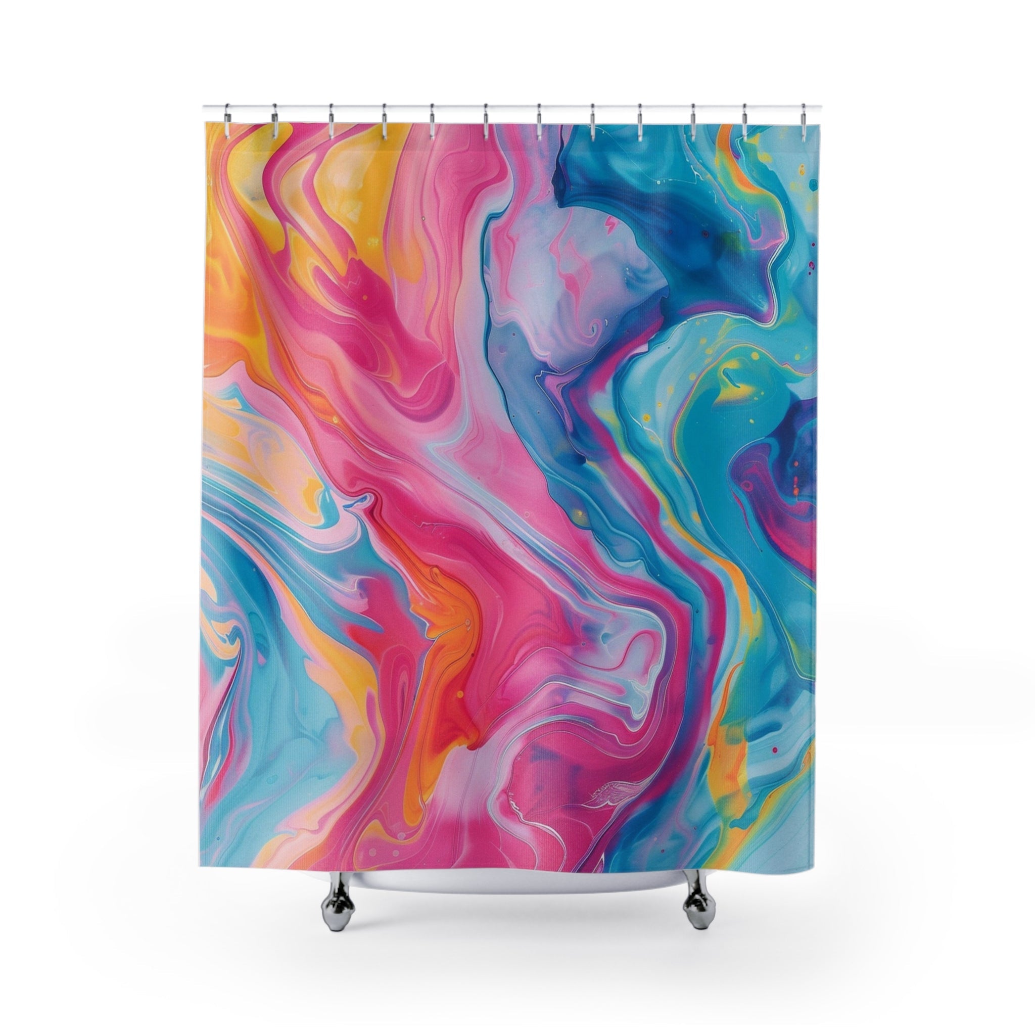 Printify Abstract Colorful Marble Shower Curtain 2025