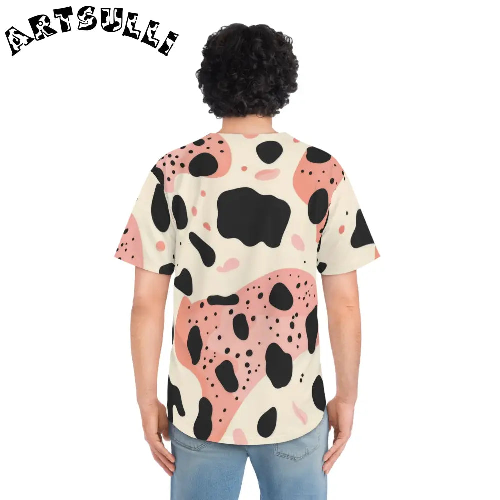 JAKKOUTTHEBXX Abstract Cow Print Baseball Jersey 2025