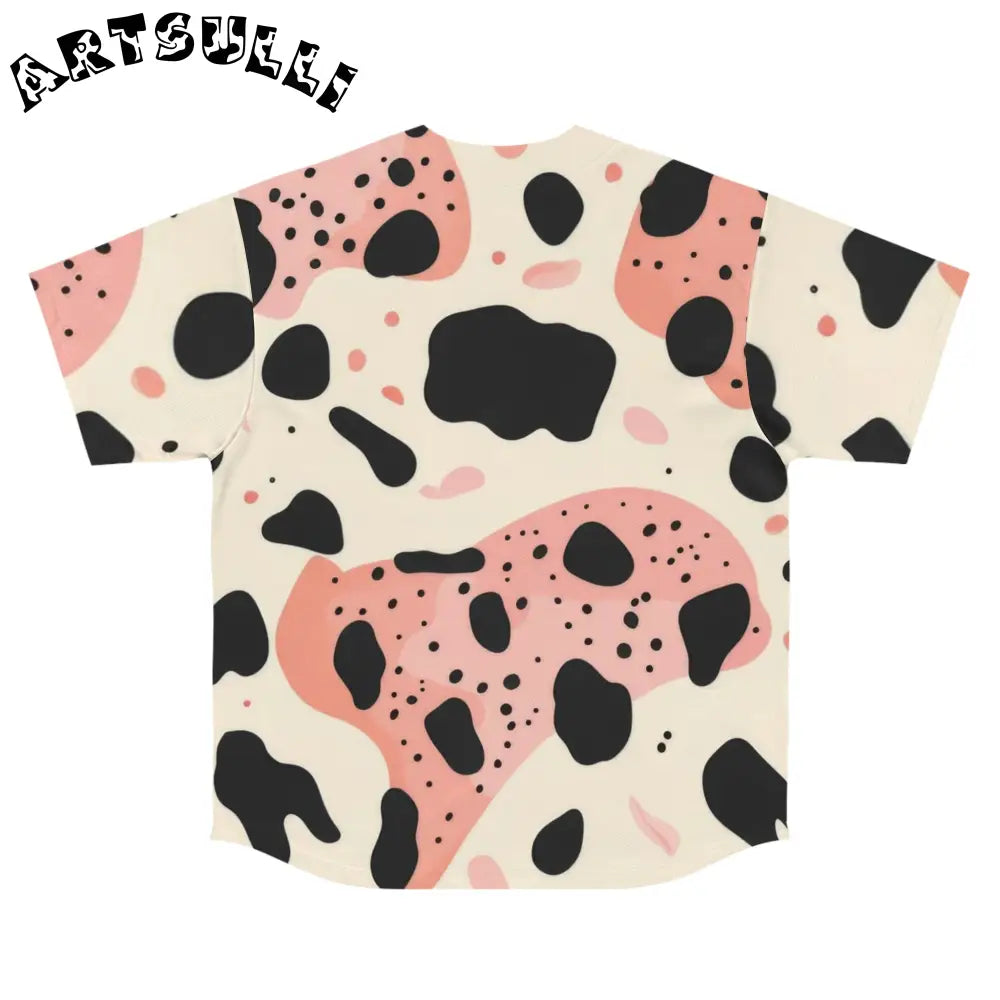 JAKKOUTTHEBXX Abstract Cow Print Baseball Jersey 2025