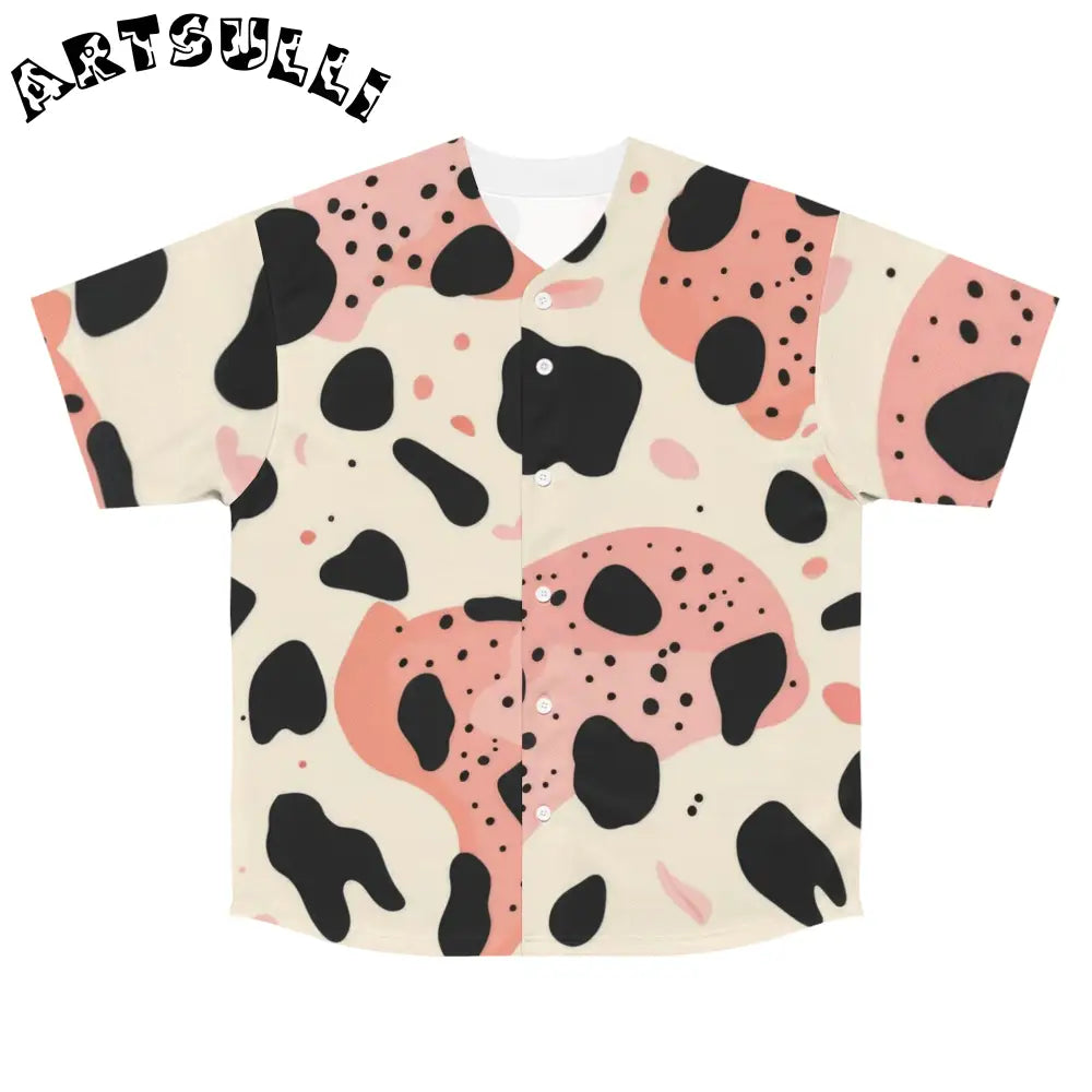 JAKKOUTTHEBXX Abstract Cow Print Baseball Jersey 2025