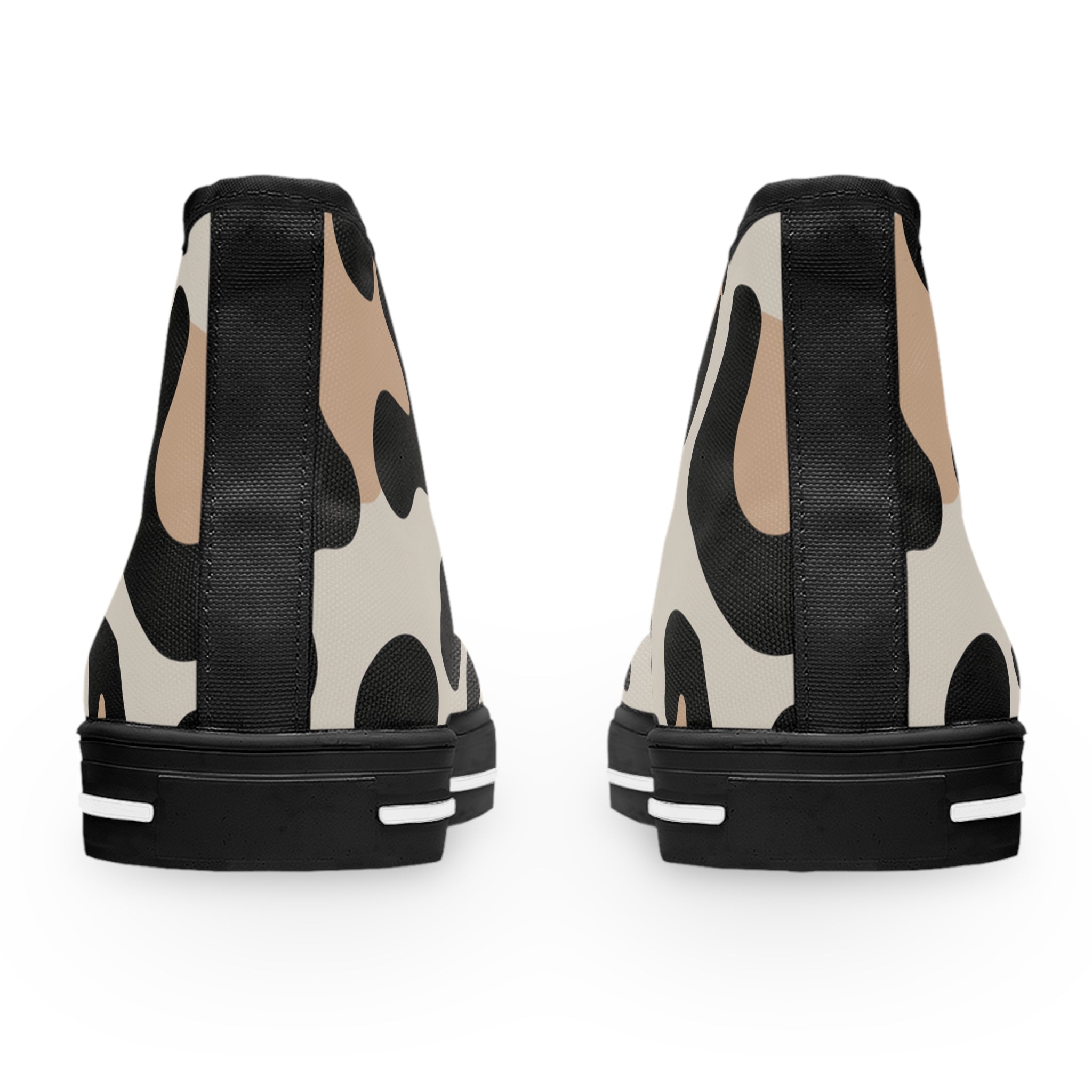 Abstract Cow Print High Top Sneakers, Artsulli - Art is Long, Life is Short, Shoes, , , , , , , 