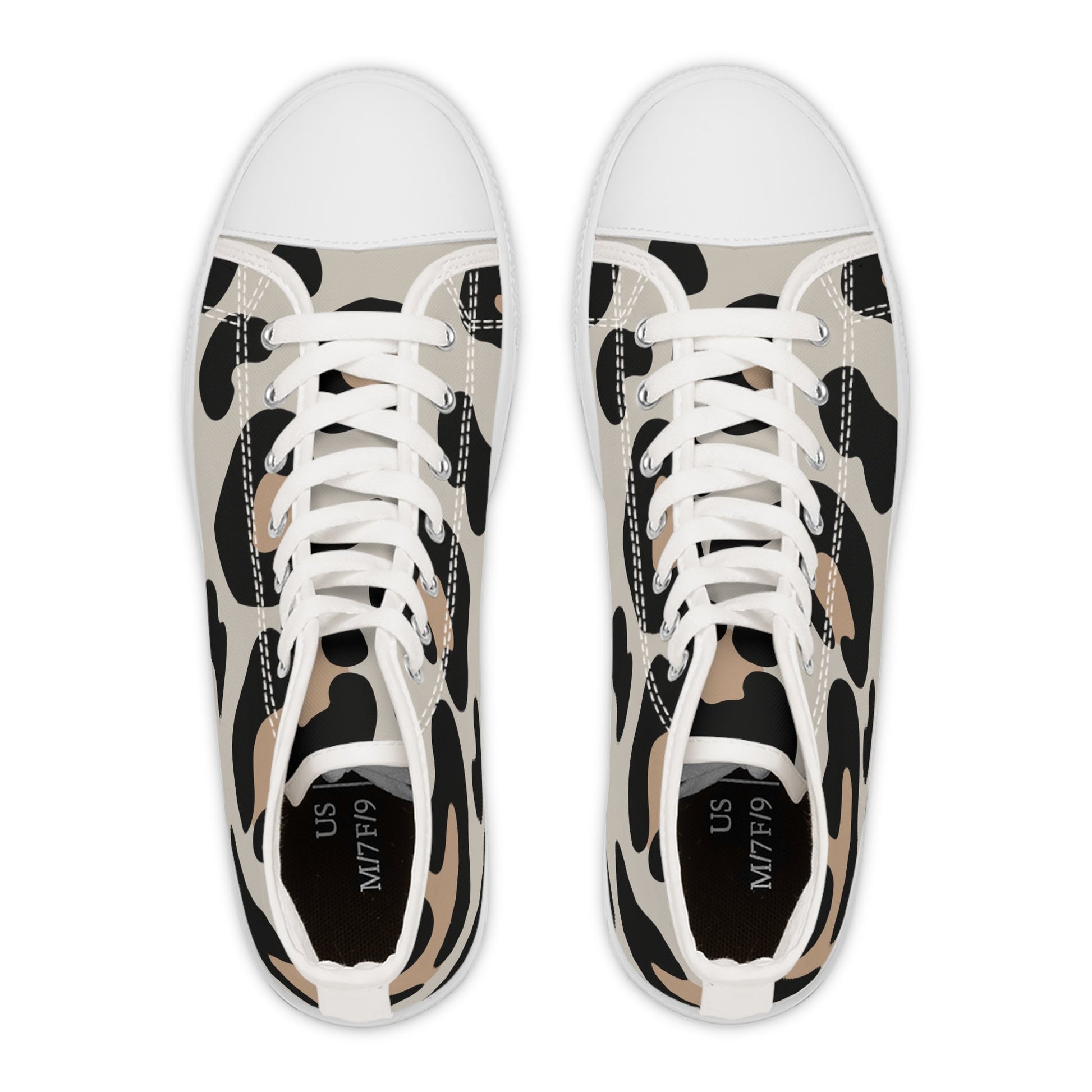 Abstract Cow Print High Top Sneakers, Artsulli - Art is Long, Life is Short, Shoes, , , , , , , 
