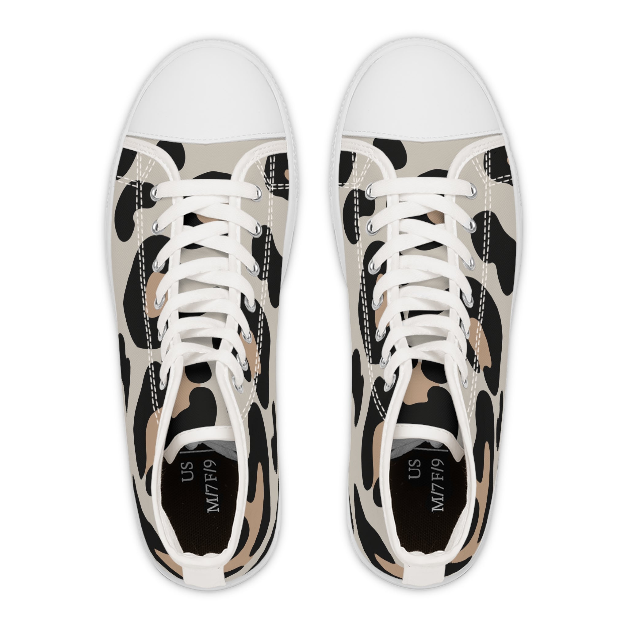 Abstract Cow Print High Top Sneakers, Artsulli - Art is Long, Life is Short, Shoes, , , , , , , 