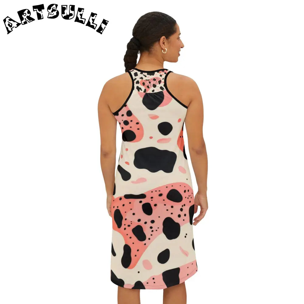 Abstract Cow Print Jersey-Knit Tank Dress, Artsulli - Art is Long, Life is Short, Tank Top, , , , , , , 