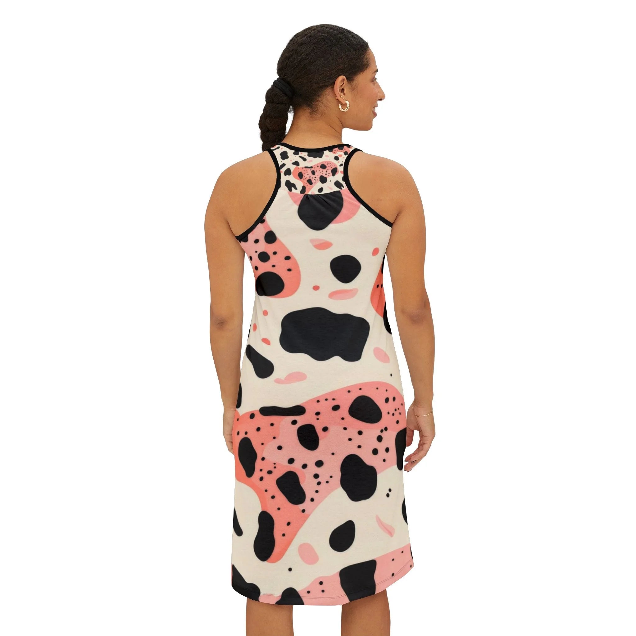 Abstract Cow Print Jersey-Knit Tank Dress, Artsulli - Art is Long, Life is Short, Tank Top, , , , , , , 