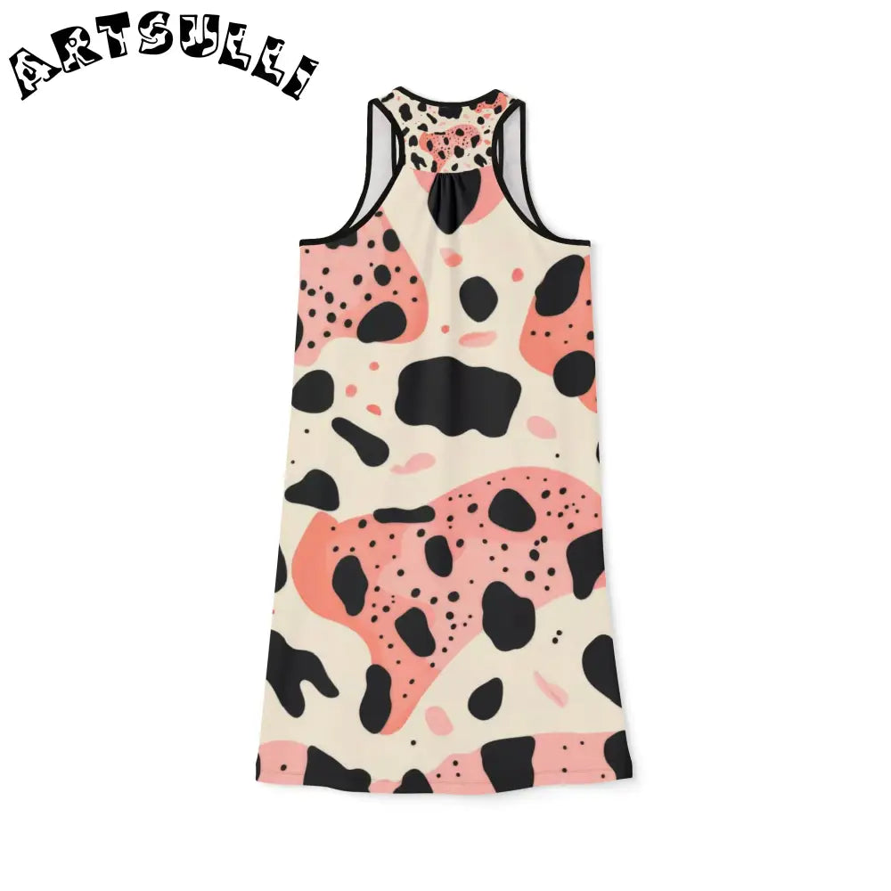 Abstract Cow Print Jersey-Knit Tank Dress, Artsulli - Art is Long, Life is Short, Tank Top, , , , , , , 