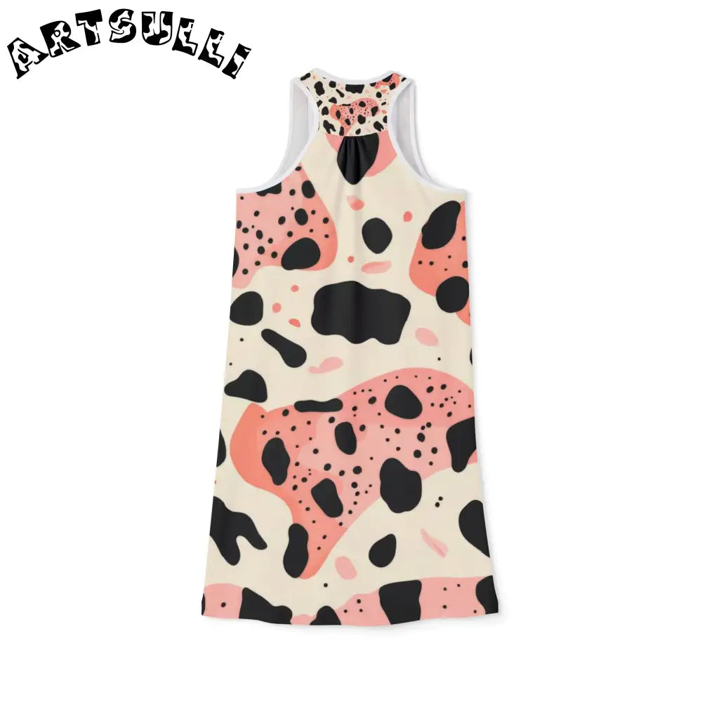 Abstract Cow Print Jersey-Knit Tank Dress, Artsulli - Art is Long, Life is Short, Tank Top, , , , , , , 