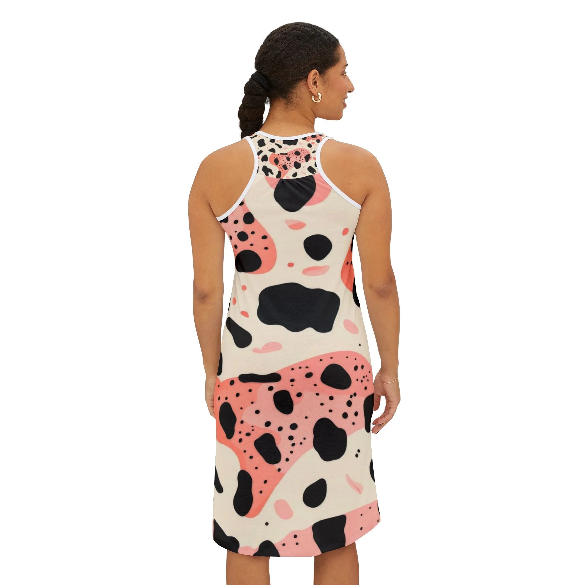Abstract Cow Print Jersey-Knit Tank Dress, Artsulli - Art is Long, Life is Short, Tank Top, , , , , , , 