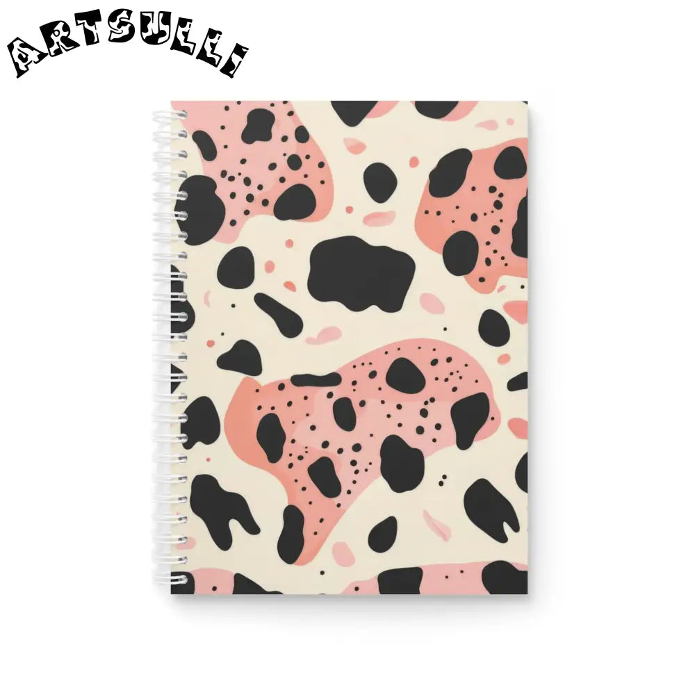 Abstract Cow Print Wide-Ruled Spiral Notebook, Artsulli - Art is Long, Life is Short, Paper products, Size, One Size, , , , , 85827643740584