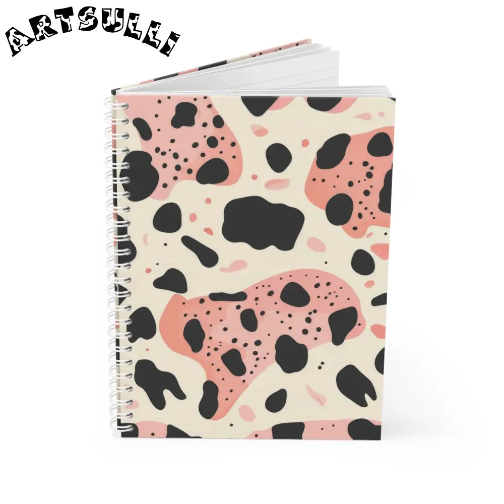 Abstract Cow Print Wide-Ruled Spiral Notebook, Artsulli - Art is Long, Life is Short, Paper products, , , , , , , 