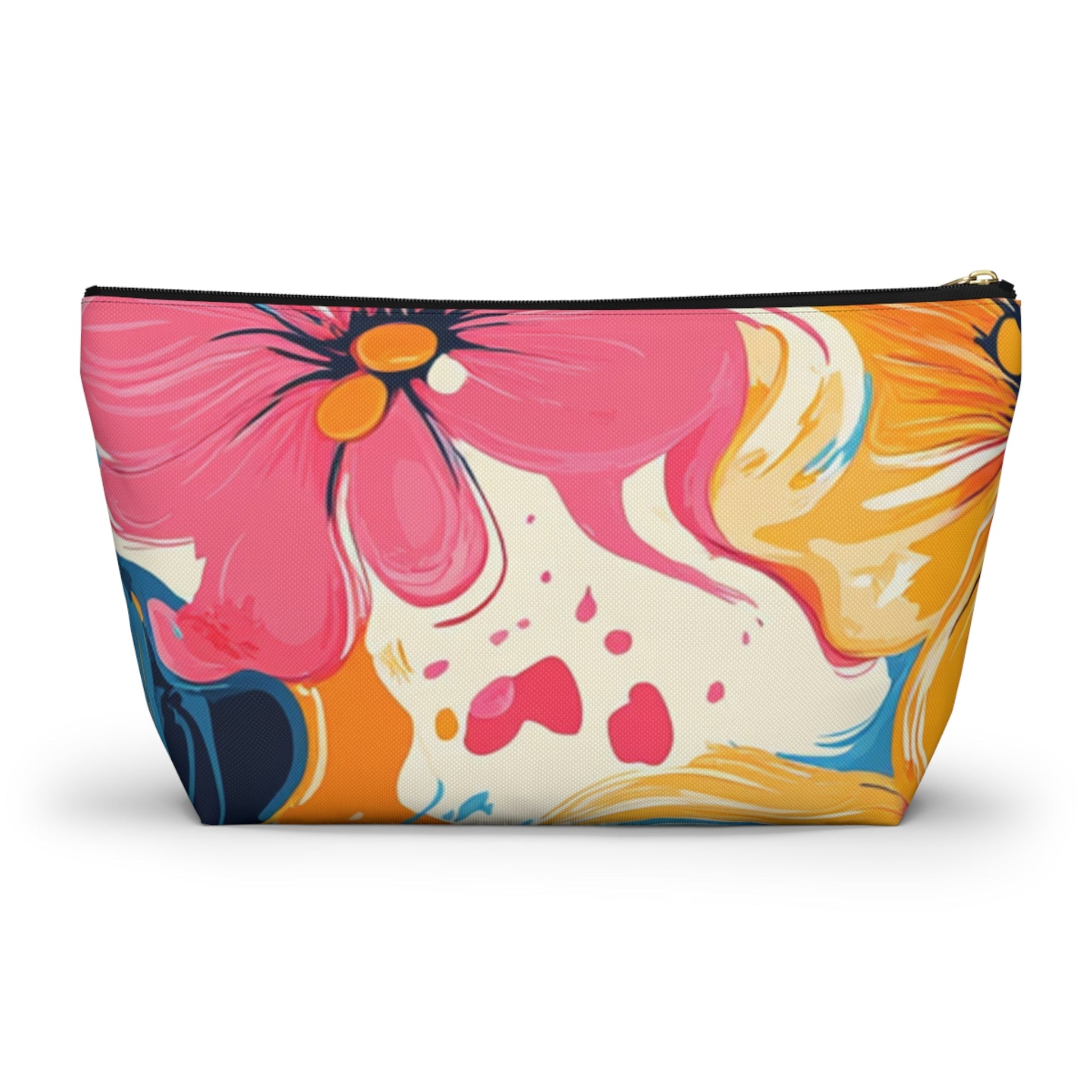 Abstract Floral Accessory Pouch, Artsulli - Art is Long, Life is Short, Bags, , , , , , , 