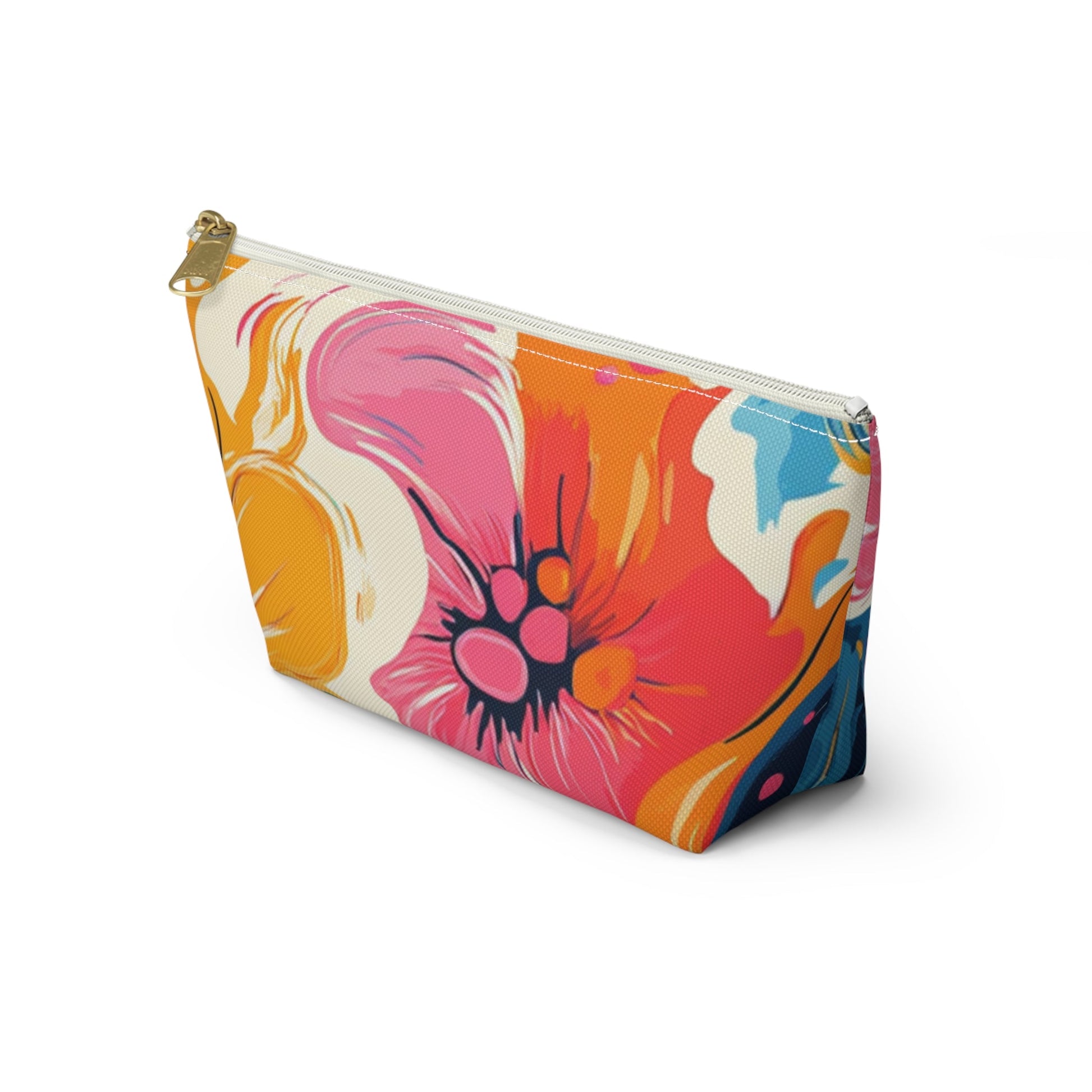 Abstract Floral Accessory Pouch, Artsulli - Art is Long, Life is Short, Bags, , , , , , , 