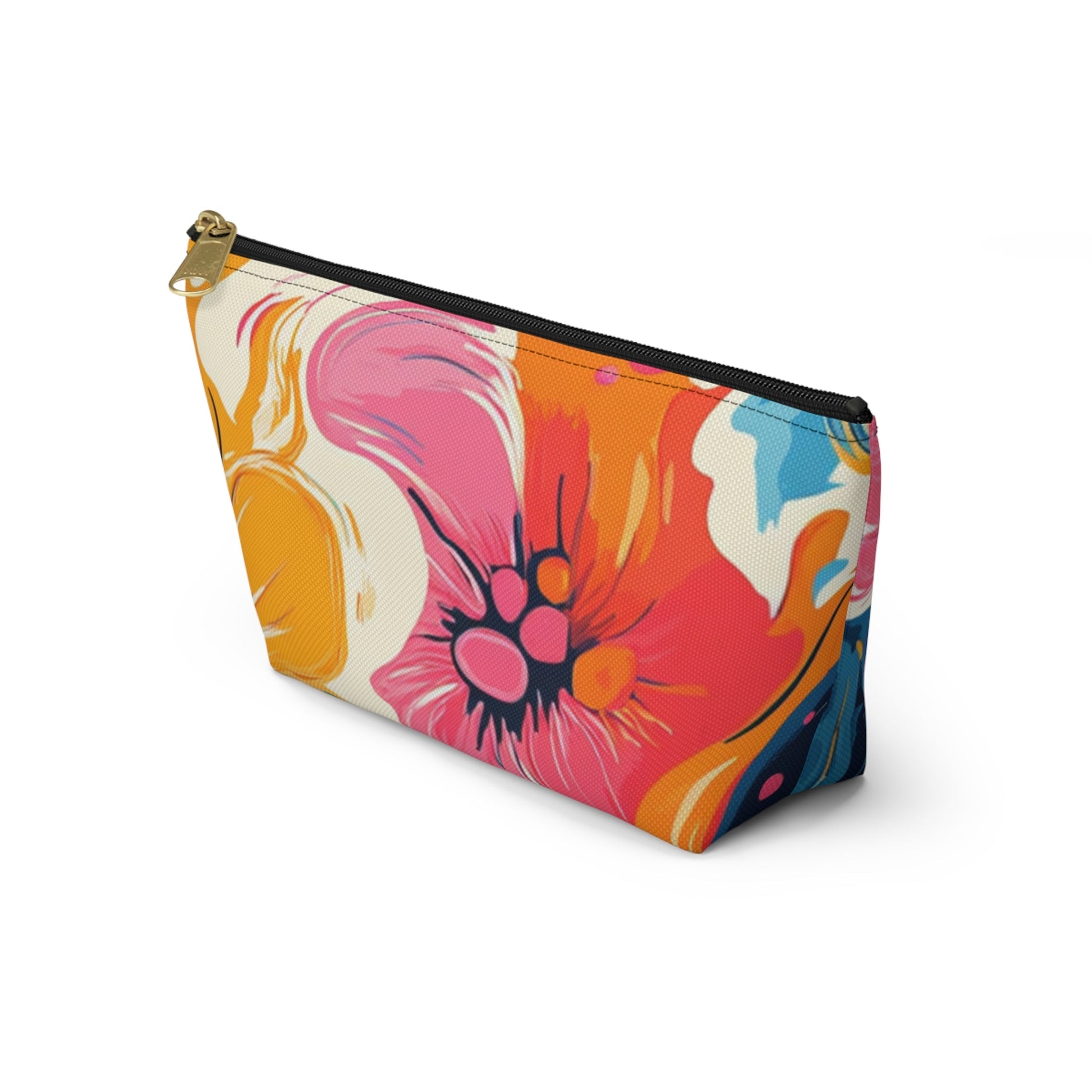 Abstract Floral Accessory Pouch, Artsulli - Art is Long, Life is Short, Bags, , , , , , , 