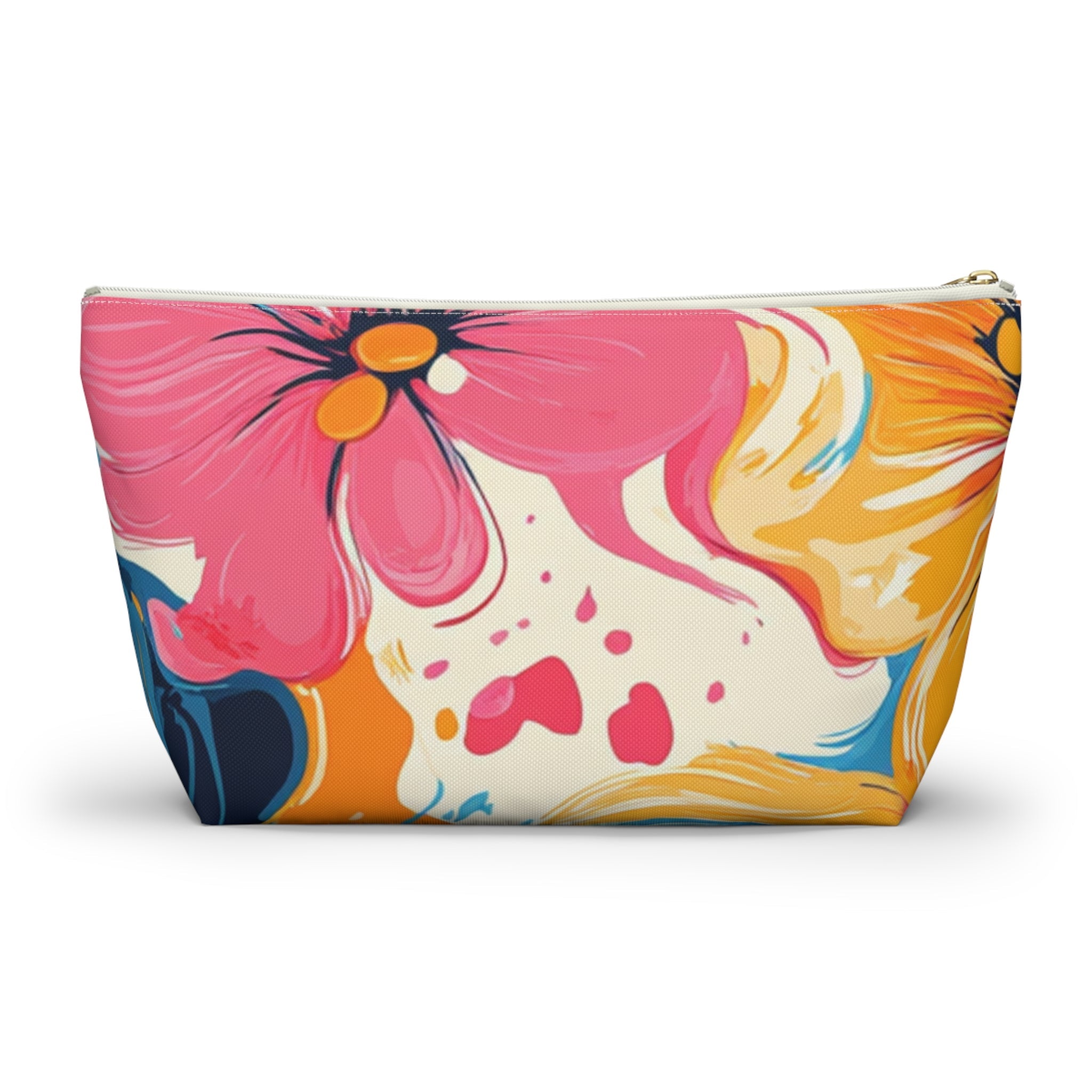 Abstract Floral Accessory Pouch, Artsulli - Art is Long, Life is Short, Bags, , , , , , , 
