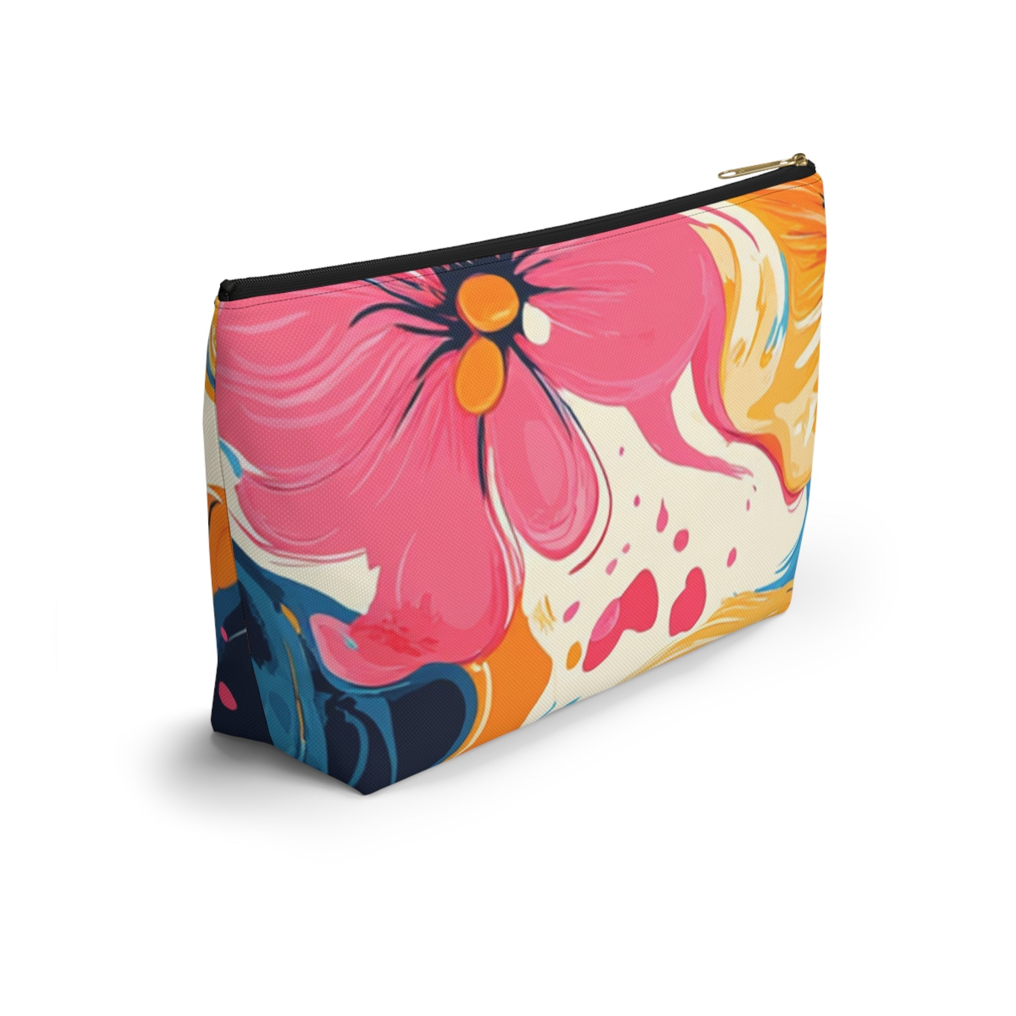 Abstract Floral Accessory Pouch, Artsulli - Art is Long, Life is Short, Bags, , , , , , , 