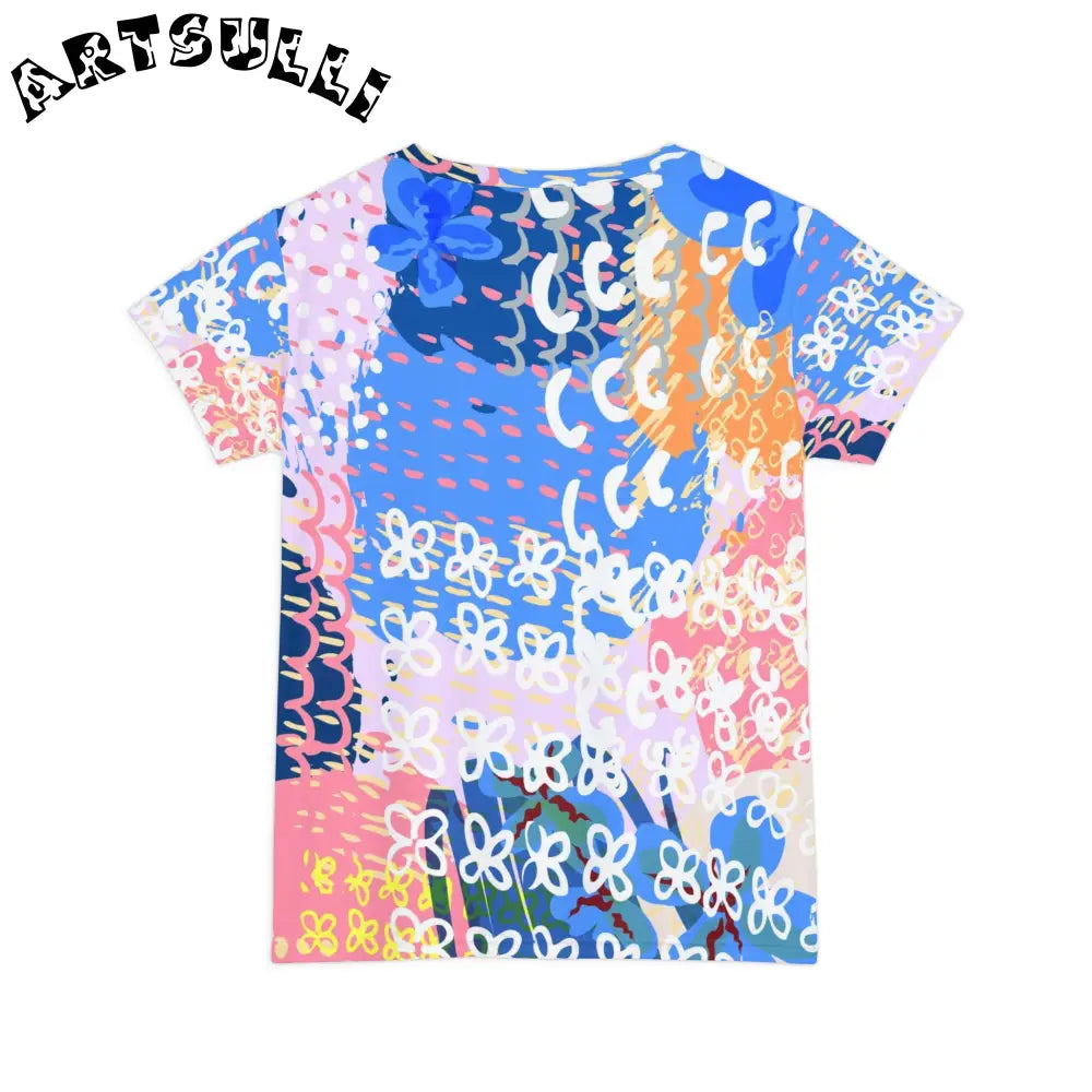 Abstract Floral Artistic Work Printed T-Shirt, Artsulli - Art is Long, Life is Short, All Over Prints, , , , , , , 