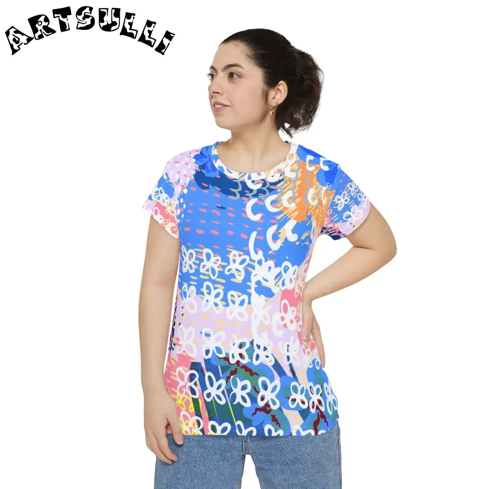 Abstract Floral Artistic Work Printed T-Shirt, Artsulli - Art is Long, Life is Short, All Over Prints, , , , , , , 