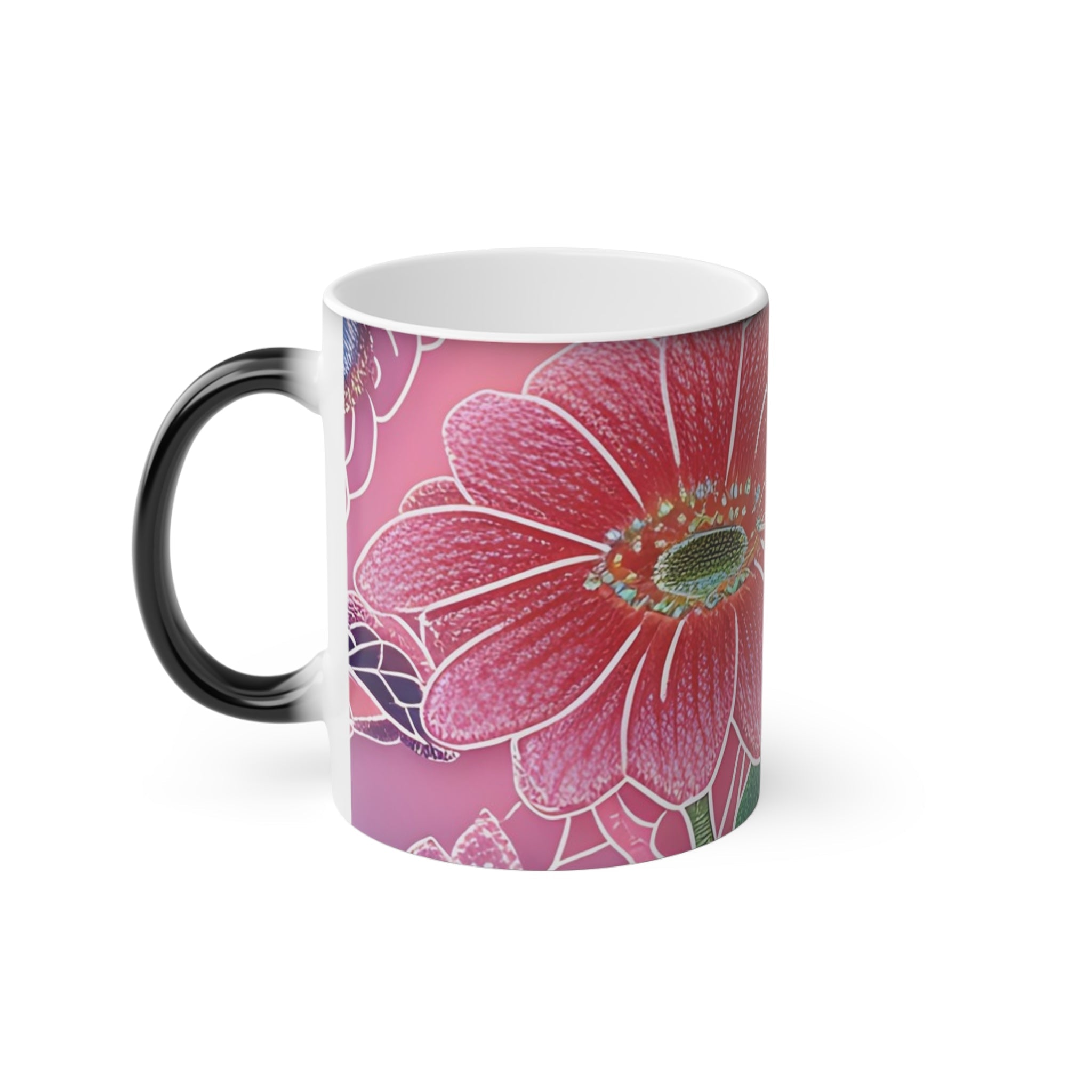 Abstract Floral Color Changing Mug, Artsulli - Art is Long, Life is Short, Mug, , , , , , , 
