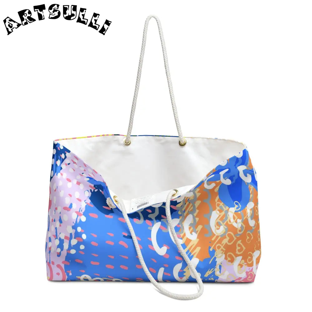 Abstract Floral Oversized Weekender Tote, Artsulli - Art is Long, Life is Short, Bags, , , , , , , 