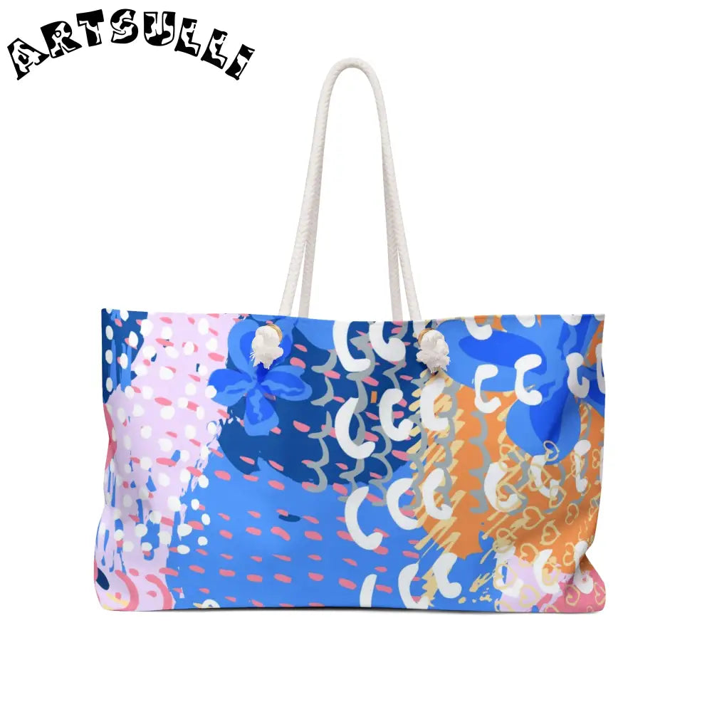 Abstract Floral Oversized Weekender Tote, Artsulli - Art is Long, Life is Short, Bags, Size, 24" × 13", , , , , 10193867422732024477