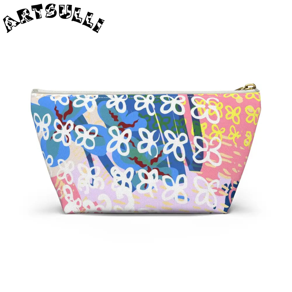 Abstract Floral T-Bottom Cosmetic Travel Bag, Artsulli - Art is Long, Life is Short, Bags, , , , , , , 